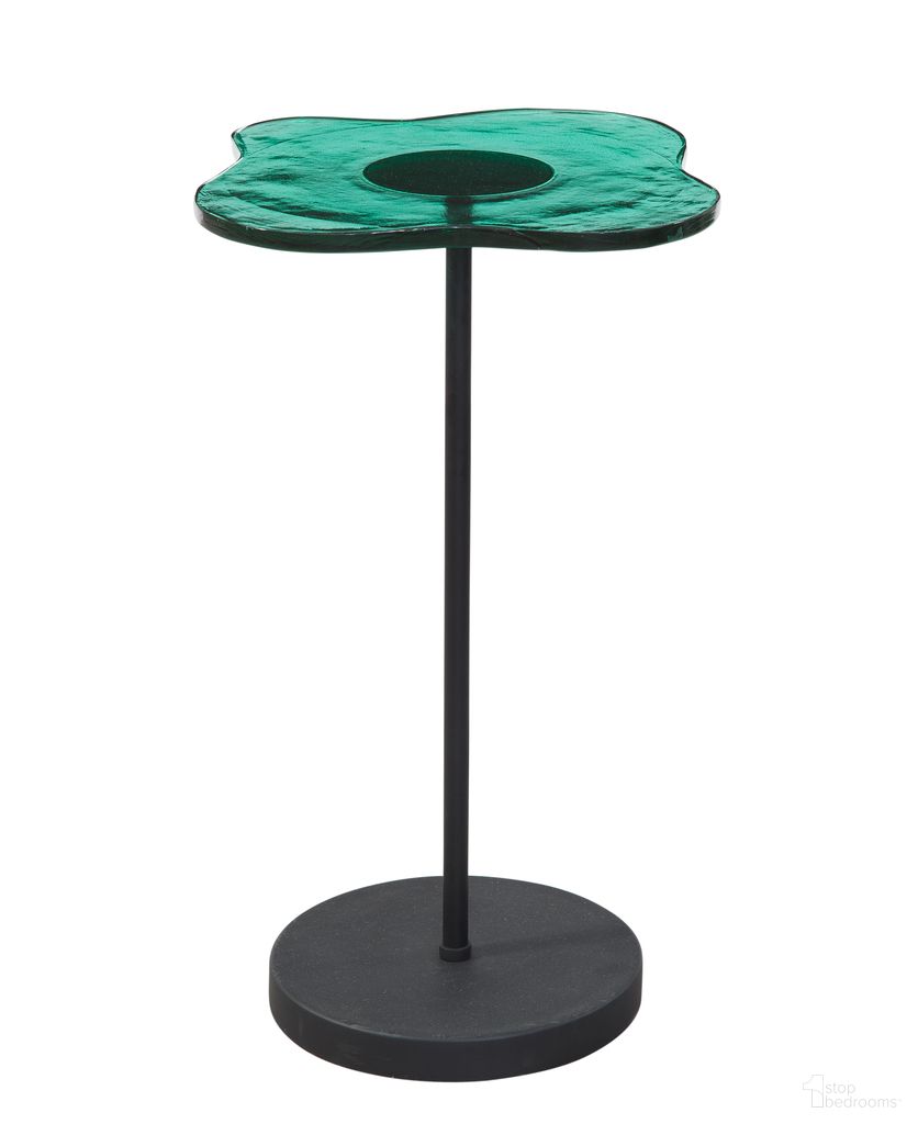 The appearance of Elijah Accent Table In Black and Green designed by Bassett Mirror Company in the modern / contemporary interior design. This black/green piece of furniture  was selected by 1StopBedrooms from Elijah Collection to add a touch of cosiness and style into your home. Sku: 6085-LR-222. Material: Glass.