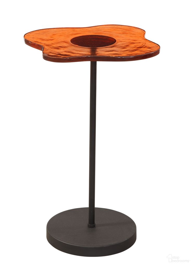 The appearance of Elijah Accent Table In Red and Matte Black designed by Bassett Mirror Company in the modern / contemporary interior design. This red/matte black piece of furniture  was selected by 1StopBedrooms from Elijah Collection to add a touch of cosiness and style into your home. Sku: 6085-LR-224. Material: Glass.