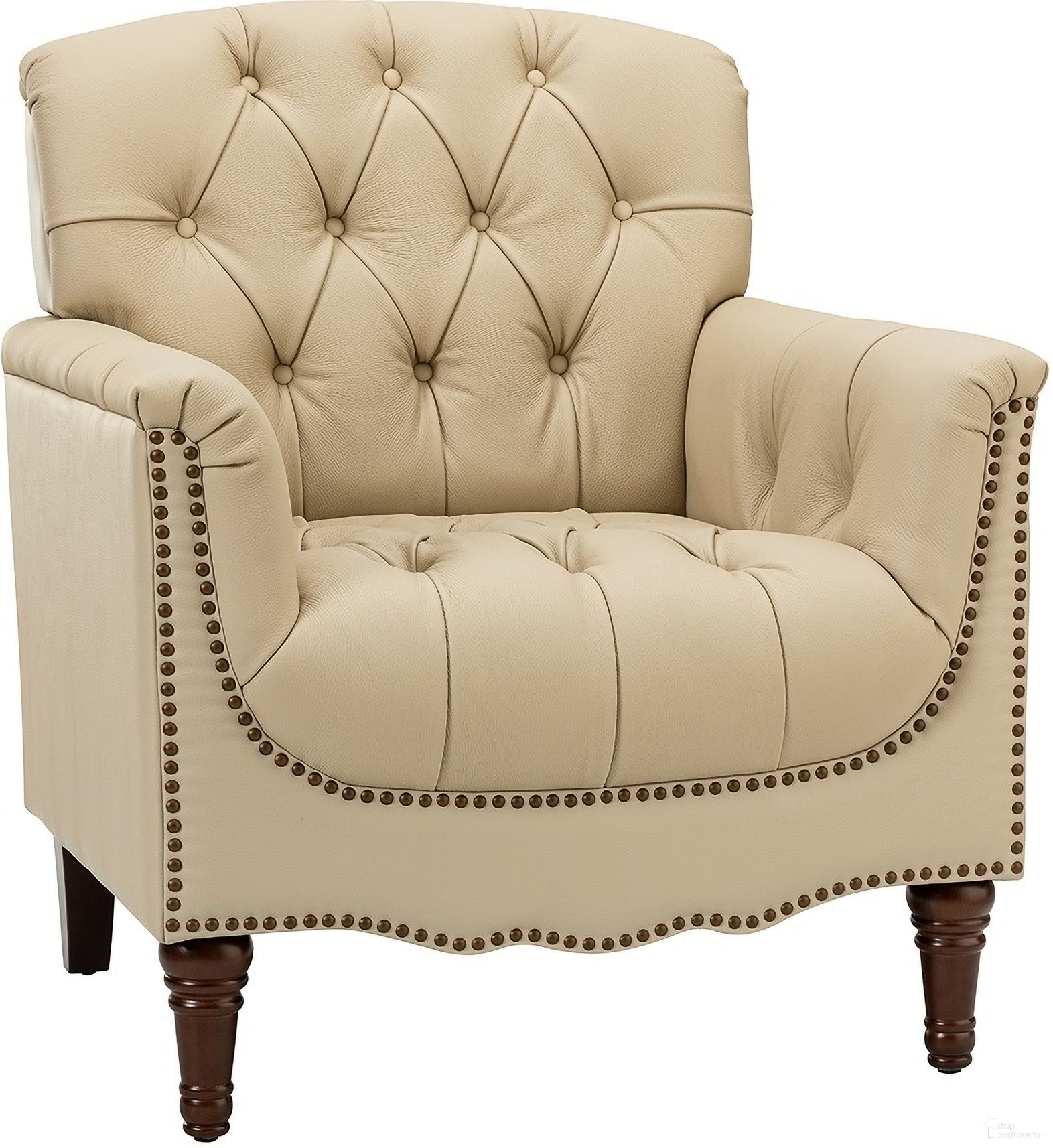 The appearance of Elijah Genuine Leather Armchair In Beige designed by Karat Home in the modern / contemporary interior design. This beige piece of furniture was selected by 1StopBedrooms from Elijah Collection to add a touch of cosiness and style into your home. Sku: CHLB0643-BGE. Material: Genuine Leather.