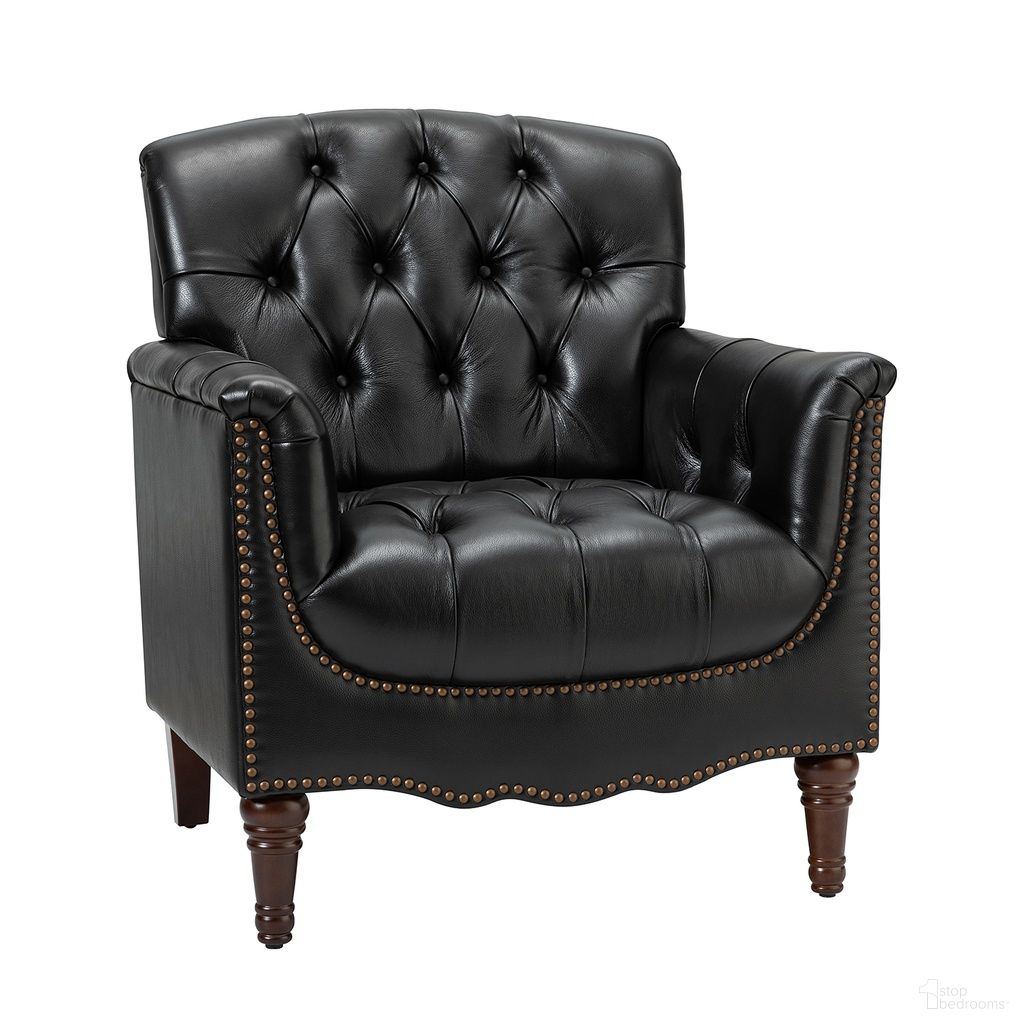 The appearance of Elijah Genuine Leather Armchair In Black designed by Karat Home in the modern / contemporary interior design. This black piece of furniture was selected by 1StopBedrooms from Elijah Collection to add a touch of cosiness and style into your home. Sku: CHLB0643-BLK. Material: Genuine Leather.