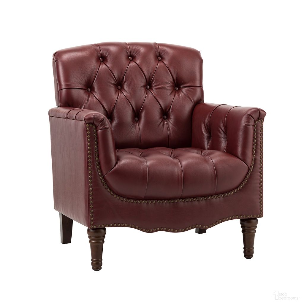 The appearance of Elijah Genuine Leather Armchair In Burgundy designed by Karat Home in the modern / contemporary interior design. This burgundy piece of furniture  was selected by 1StopBedrooms from Elijah Collection to add a touch of cosiness and style into your home. Sku: CHLB0643-BGD. Material: Genuine Leather.