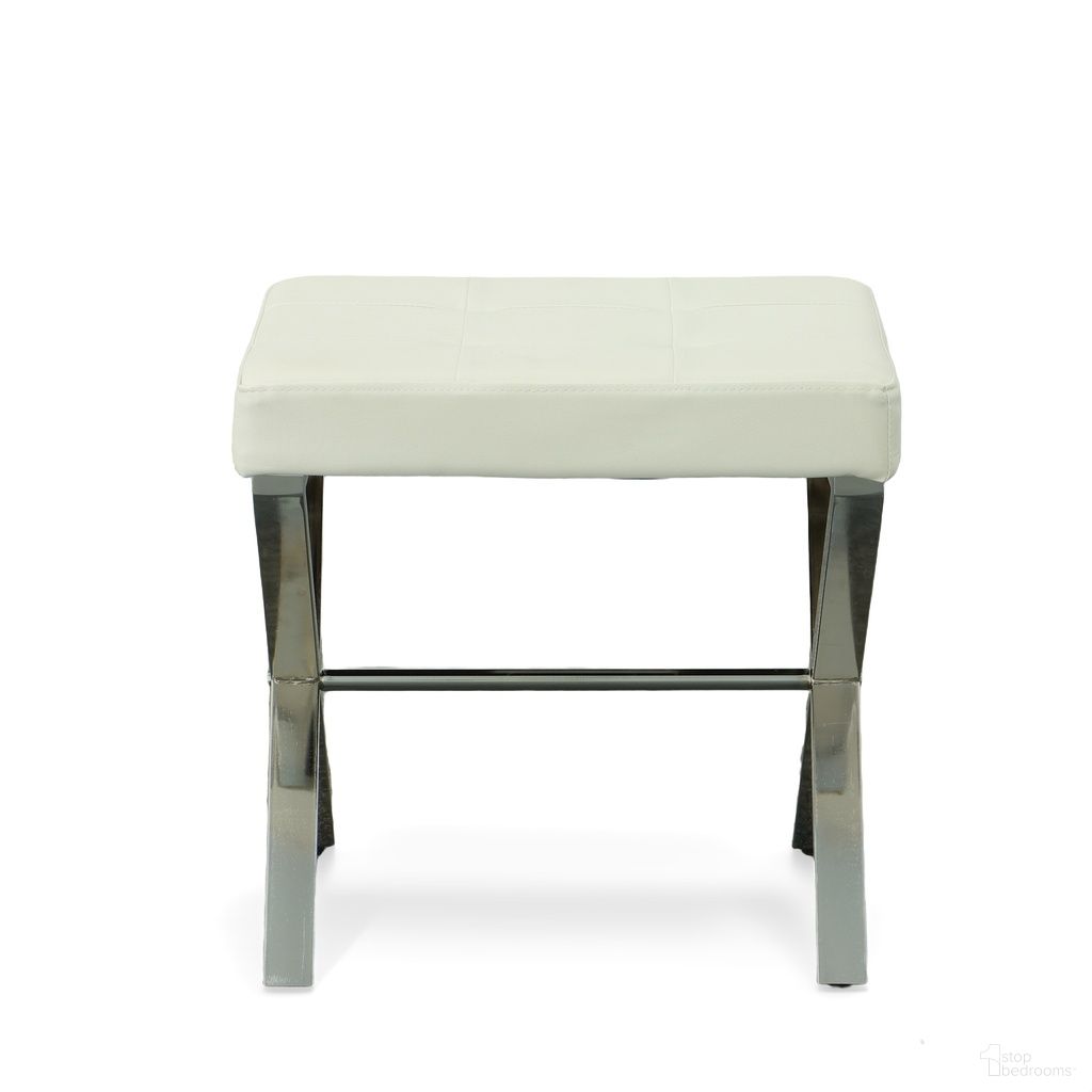 Elisabetta Vanity Bench In White and Chrome