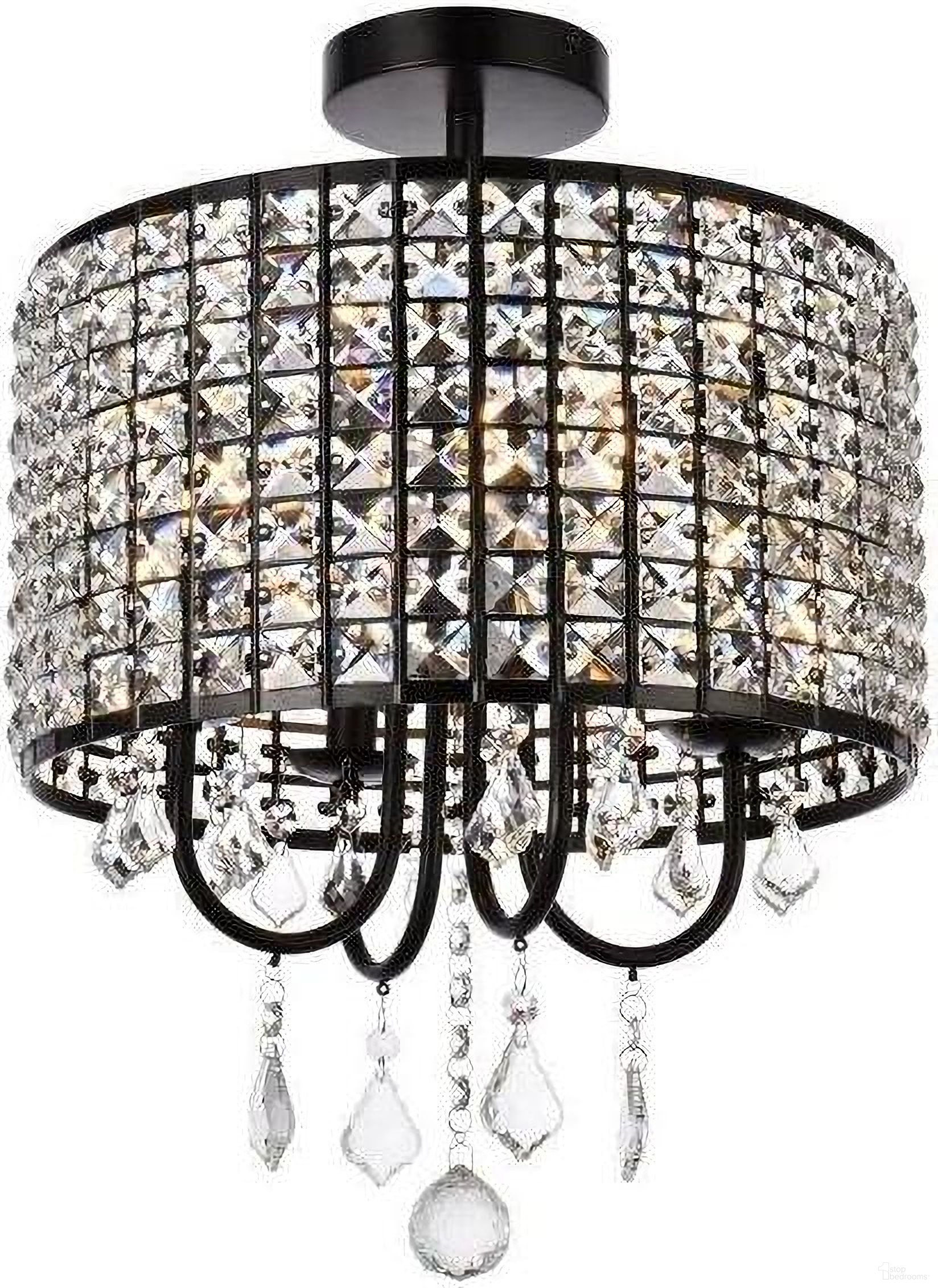 Elise 14 Inch Flush Mount In Black LD712F14BK