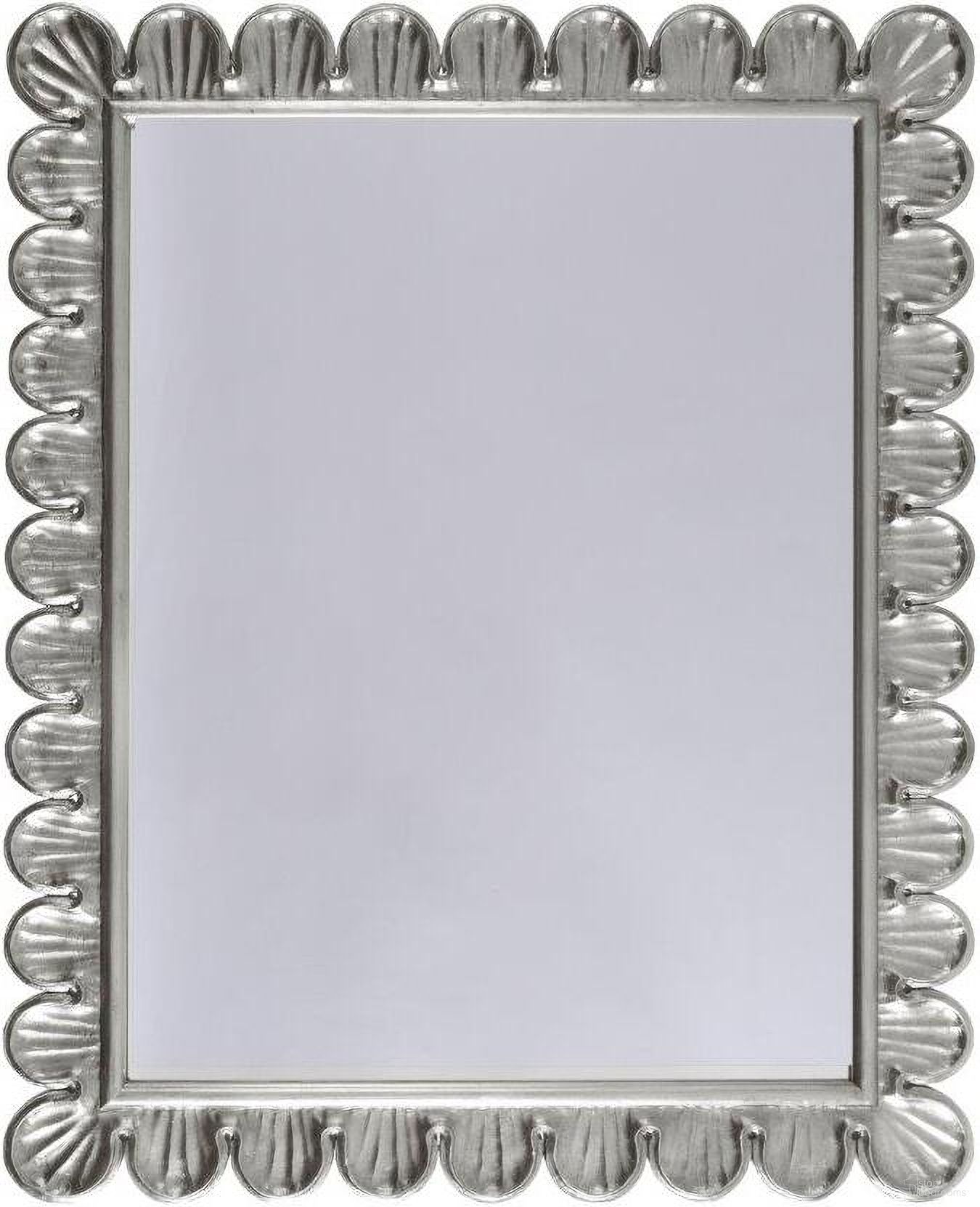 The appearance of Eliza Silver Leaf Scalloped Edge Frame Mirror designed by Worlds Away in the modern / contemporary interior design. This silver piece of furniture was selected by 1StopBedrooms from Eliza Collection to add a touch of cosiness and style into your home. Sku: ELIZA S. Material: Wood.