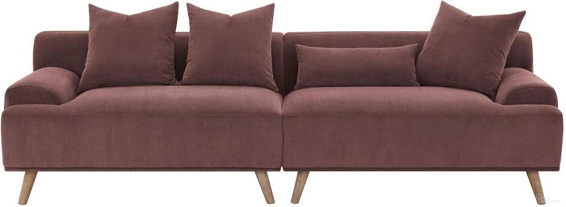 The appearance of Elizabeth Corduroy Upholstered Extra Long Sofa In Wine Red designed by Coaster in the modern / contemporary interior design. This wine red piece of furniture was selected by 1StopBedrooms from Elizabeth Collection to add a touch of cosiness and style into your home. Sku: 503957LAF;503957RAF. Material: Upholstered.