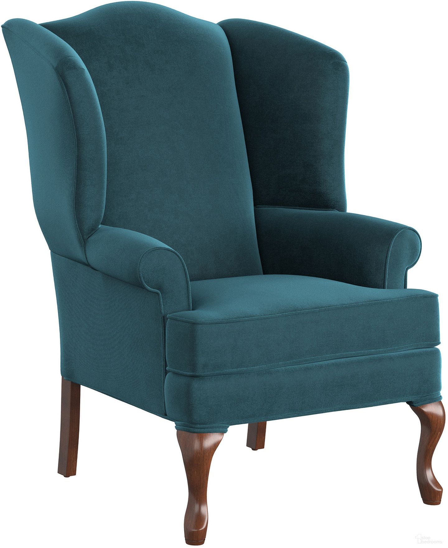 The appearance of Elizabeth Wingback Chair In Ocean designed by Comfort Pointe in the traditional interior design. This ocean piece of furniture was selected by 1StopBedrooms from Elizabeth Collection to add a touch of cosiness and style into your home. Sku: 7000-12. Material: Wood.