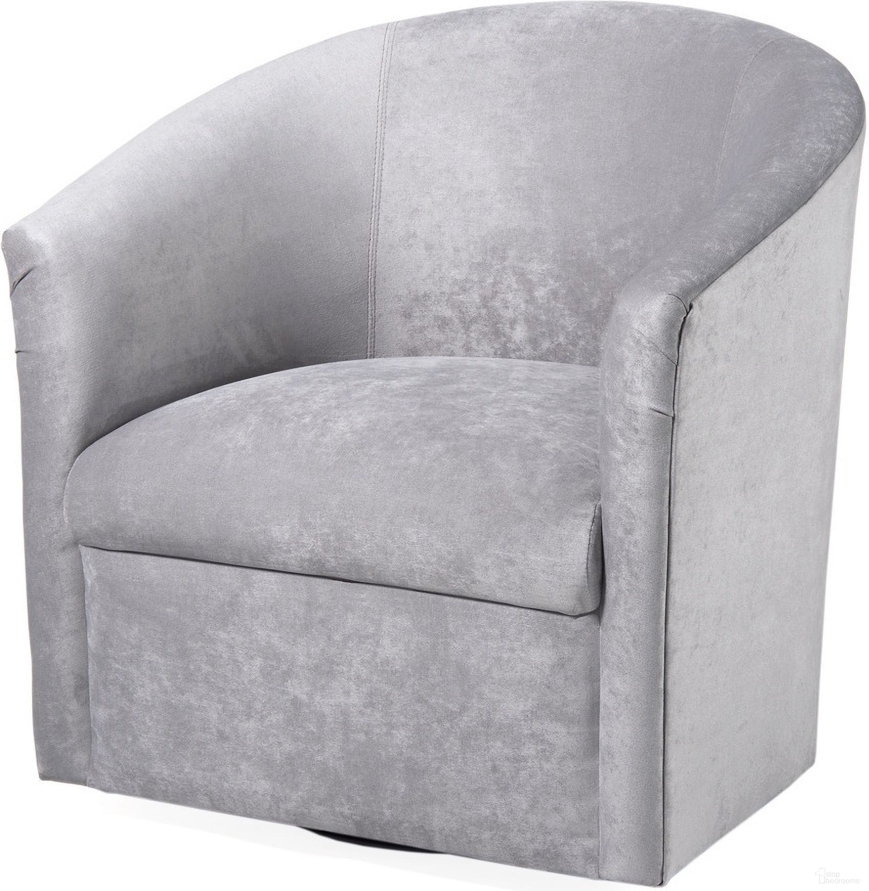 The appearance of Elizabeth Swivel Chair In Silver designed by Comfort Pointe in the transitional interior design. This silver piece of furniture was selected by 1StopBedrooms from Elizabeth Collection to add a touch of cosiness and style into your home. Sku: 2001-05. Material: Wood.