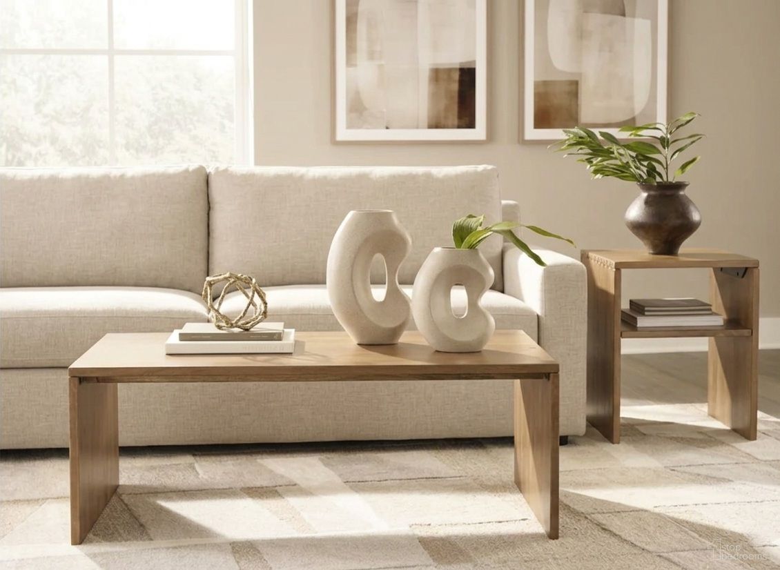 The appearance of Ella Grove Occasional Table Set In Rich Brown designed by Signature Design by Ashley in the transitional interior design. This rich brown piece of furniture was selected by 1StopBedrooms from Ella Grove Collection to add a touch of cosiness and style into your home. Sku: T639-1;T639-3. Material: Wood.