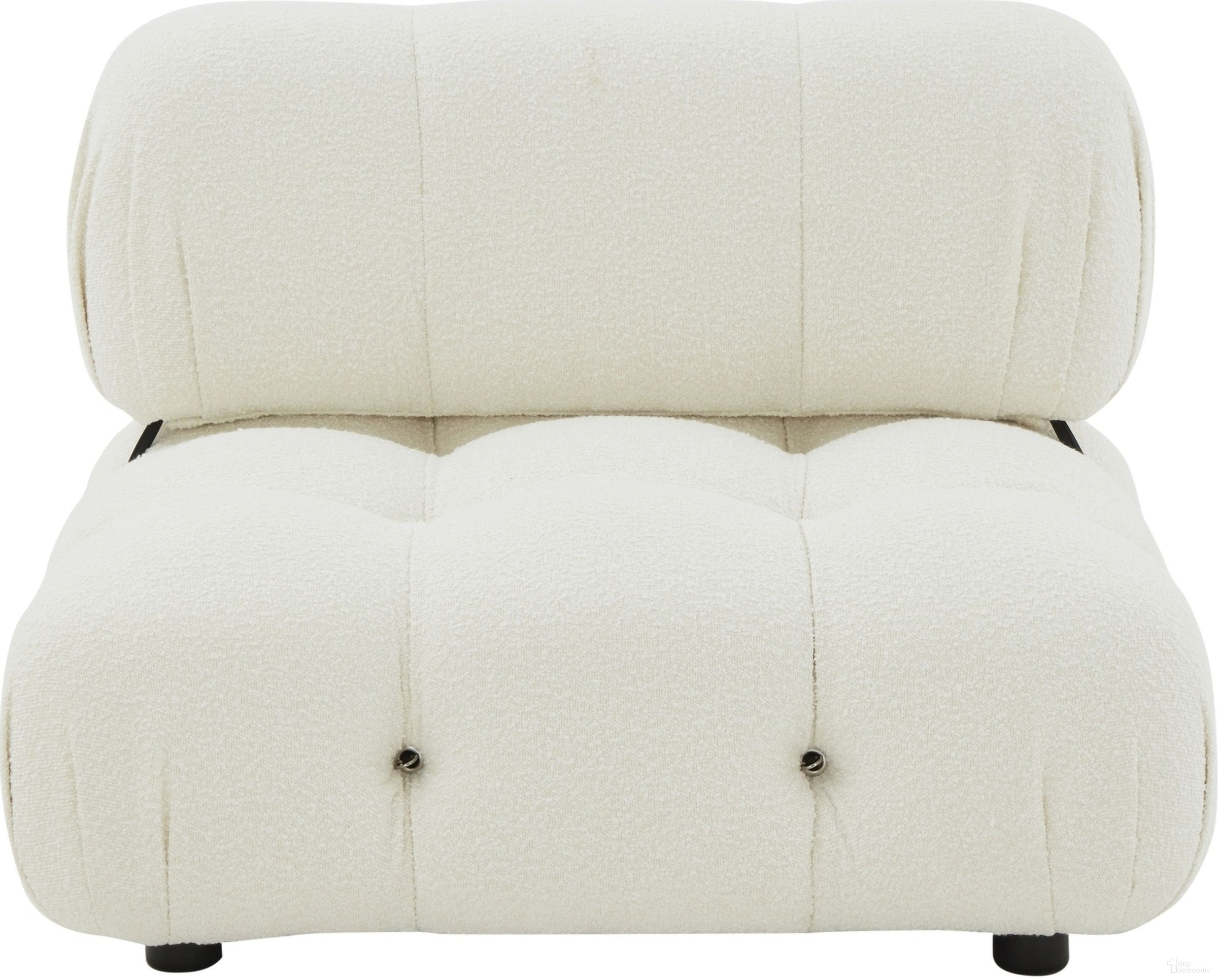 The appearance of Ellamaria Tufted Accent Chair In Ivory designed by Safavieh Couture in the modern / contemporary interior design. This ivory piece of furniture  was selected by 1StopBedrooms from Ellamaria Collection to add a touch of cosiness and style into your home. Sku: SFV4807B. Material: Wood.