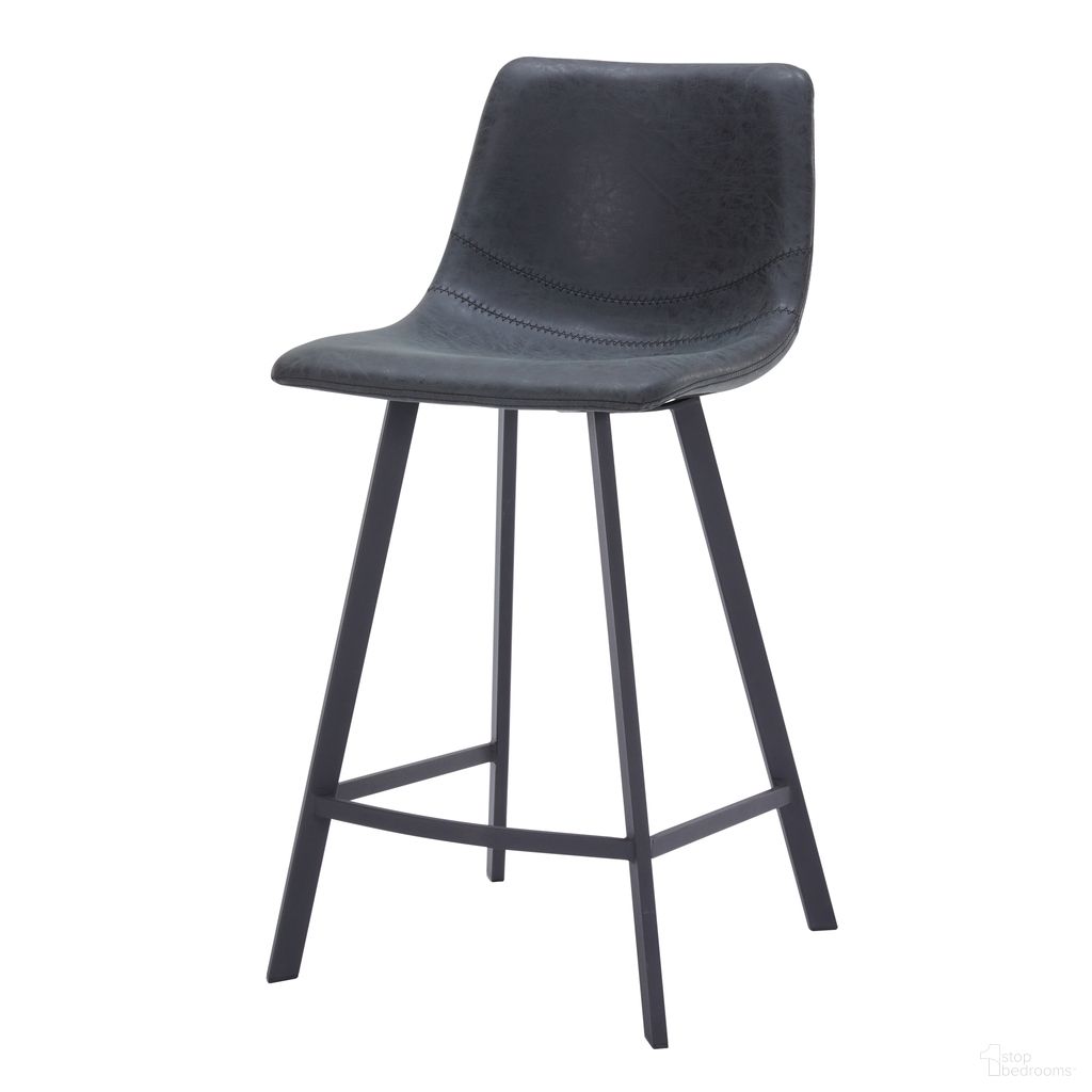 The appearance of Elland Counter Stool In Charcoal Black designed by LeisureMod in the modern / contemporary interior design. This charcoal black piece of furniture was selected by 1StopBedrooms from Elland Collection to add a touch of cosiness and style into your home. Sku: ESBL-24BL. Material: Leather.
