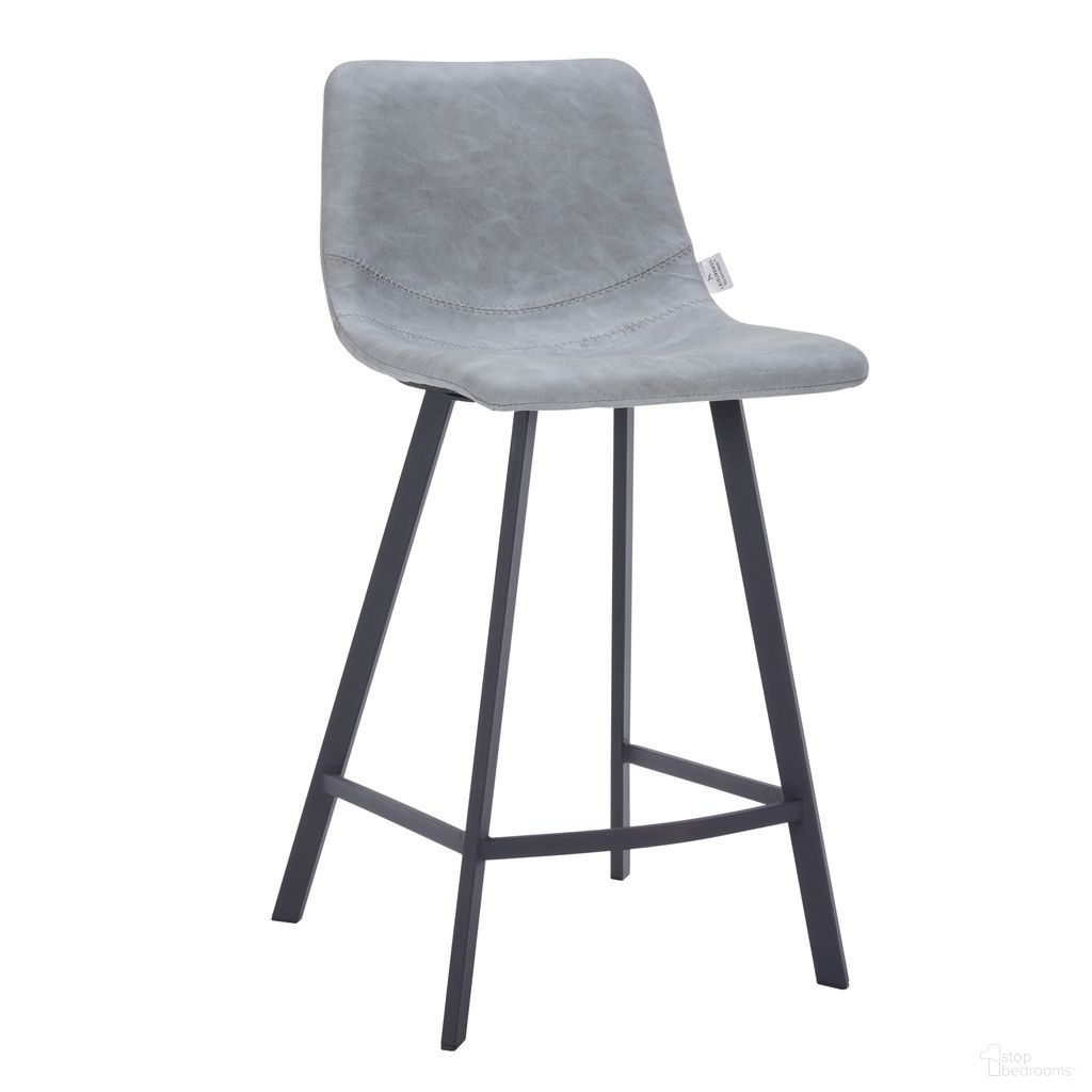 The appearance of Elland Counter Stool In Light Grey designed by LeisureMod in the modern / contemporary interior design. This light grey piece of furniture was selected by 1StopBedrooms from Elland Collection to add a touch of cosiness and style into your home. Sku: ESBL-24LGR. Material: Leather.