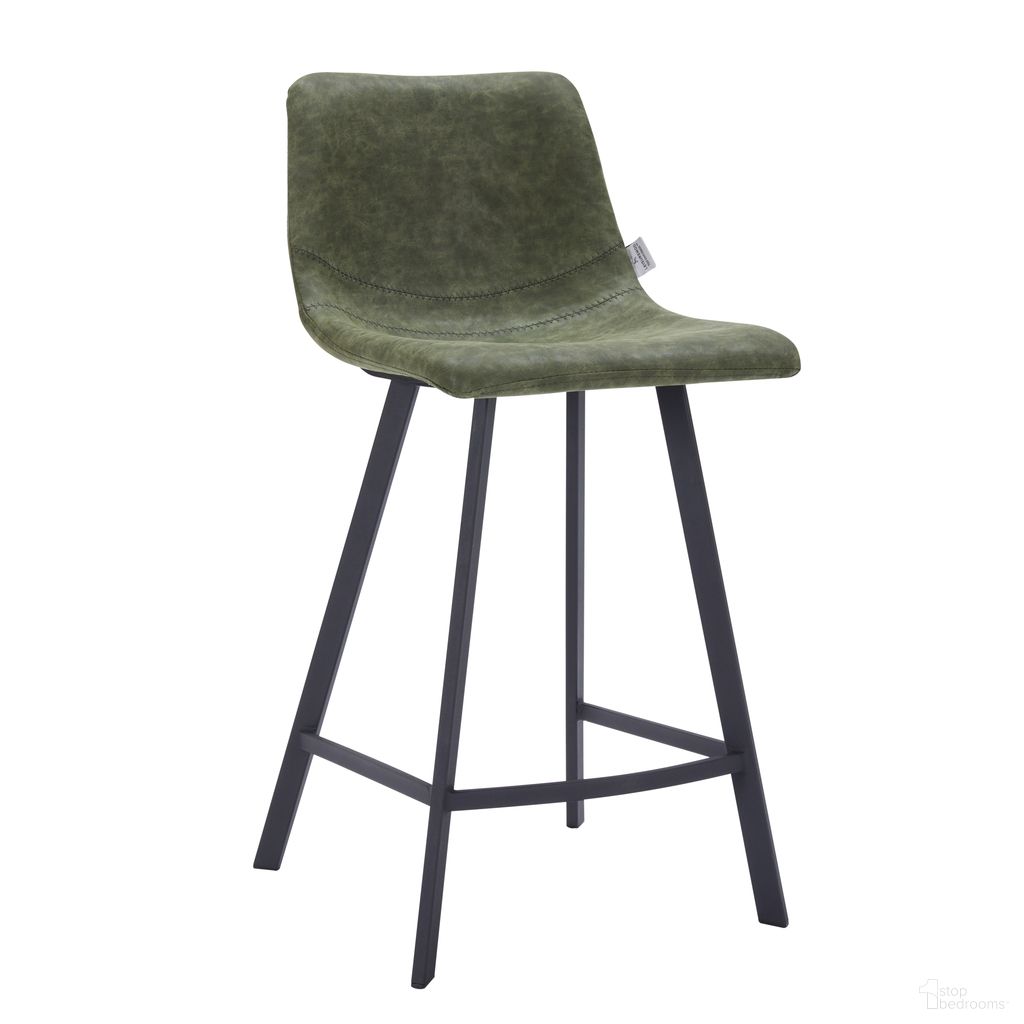 The appearance of Elland Counter Stool In Olive Green designed by LeisureMod in the modern / contemporary interior design. This olive green piece of furniture was selected by 1StopBedrooms from Elland Collection to add a touch of cosiness and style into your home. Sku: ESBL-24G. Material: Leather.