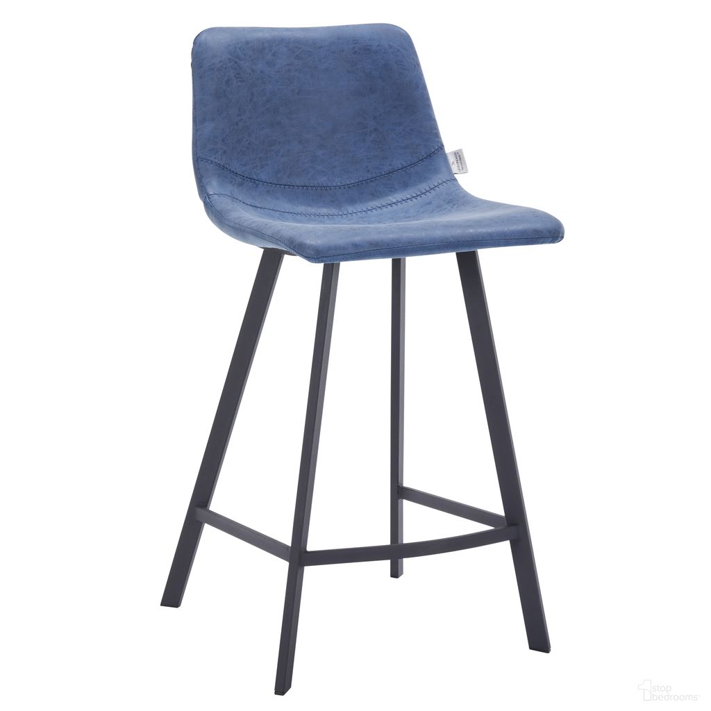 The appearance of Elland Counter Stool In Peacock Blue designed by LeisureMod in the modern / contemporary interior design. This peacock piece of furniture was selected by 1StopBedrooms from Elland Collection to add a touch of cosiness and style into your home. Sku: ESBL-24BU. Material: Leather.
