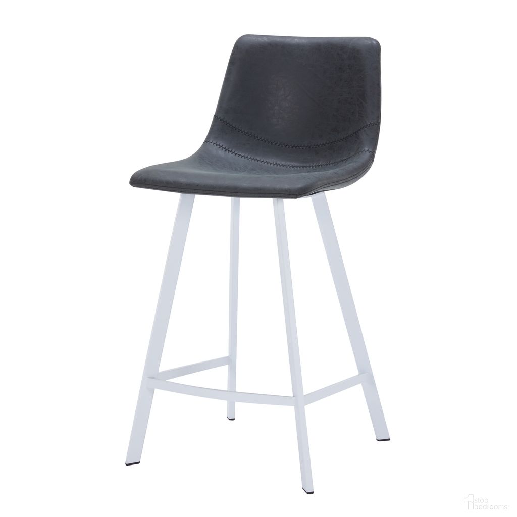 The appearance of Elland Counter Stool In White Basecharcoal Black designed by LeisureMod in the modern / contemporary interior design. This charcoal black piece of furniture was selected by 1StopBedrooms from Elland Collection to add a touch of cosiness and style into your home. Sku: ESW-24BL. Material: Leather.