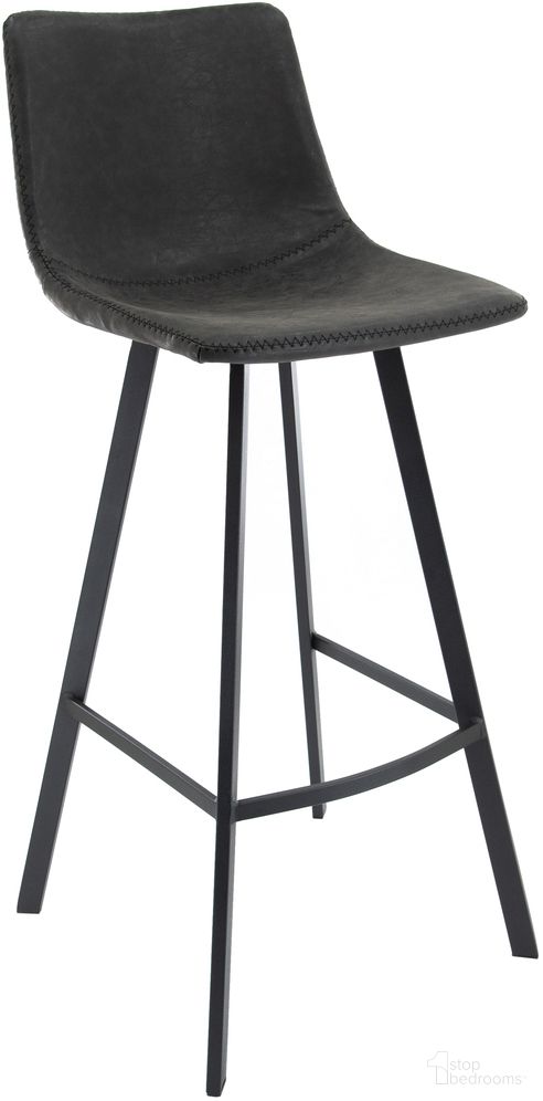 The appearance of Elland Upholstered Leather Barstool In Black Charcoal designed by LeisureMod in the modern / contemporary interior design. This black charcoal piece of furniture was selected by 1StopBedrooms from Elland Collection to add a touch of cosiness and style into your home. Sku: ES29BL. Material: Faux Leather.