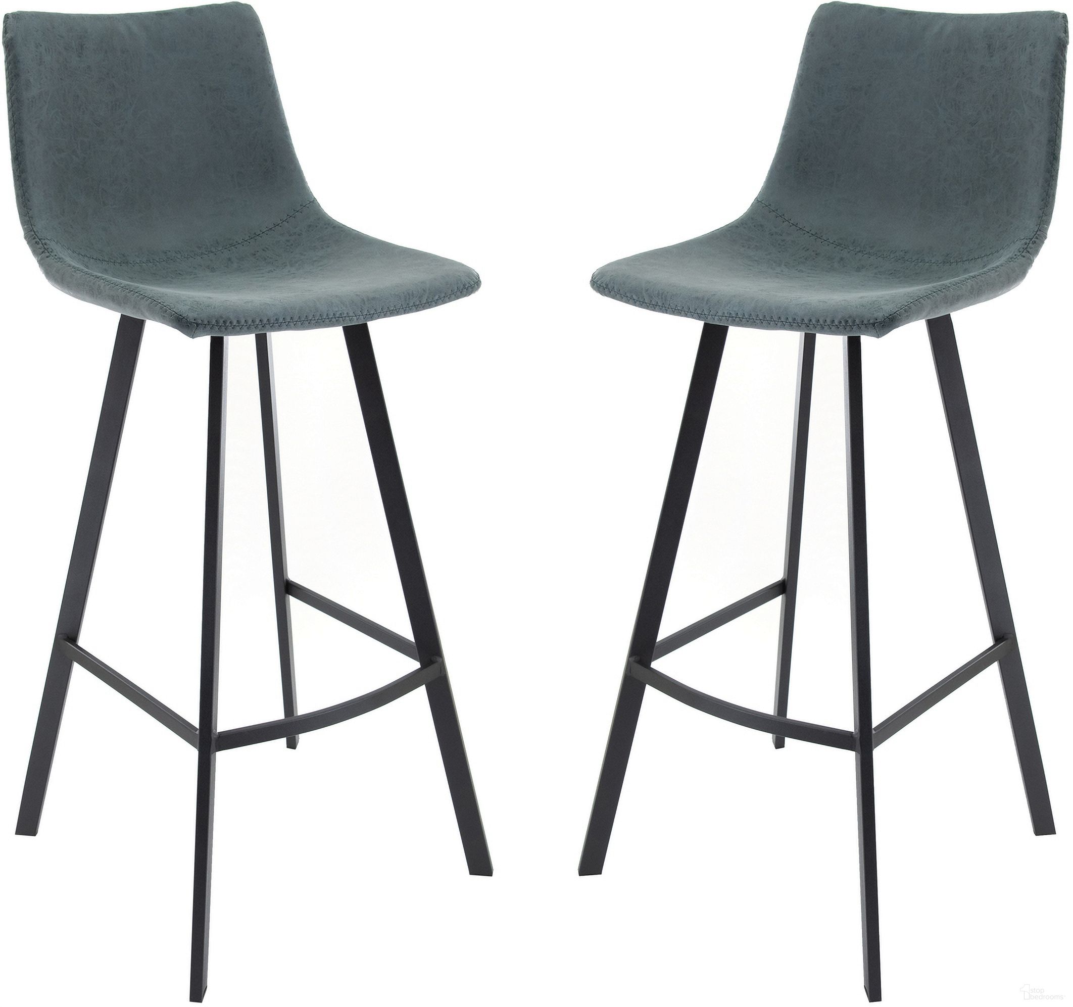 The appearance of Elland Upholstered Leather Barstool Set of 2 In Peacock Blue designed by LeisureMod in the modern / contemporary interior design. This blue piece of furniture was selected by 1StopBedrooms from Elland Collection to add a touch of cosiness and style into your home. Sku: ES29BU2. Material: Faux Leather.