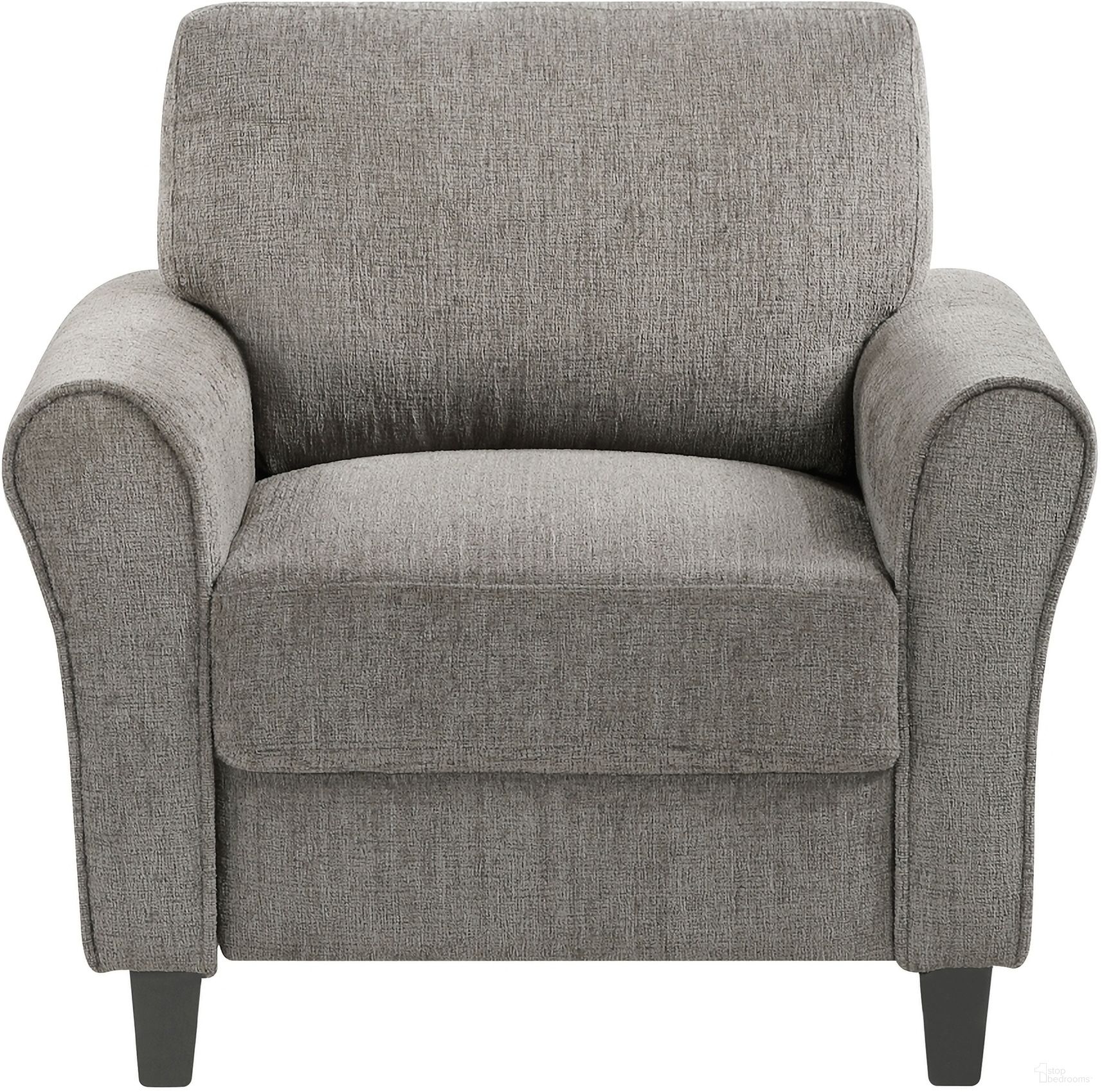 The appearance of Ellery Chair In Gray designed by Homelegance in the transitional interior design. This gray piece of furniture was selected by 1StopBedrooms from Ellery Collection to add a touch of cosiness and style into your home. Sku: 9209NFPT-1. Material: Chenille.
