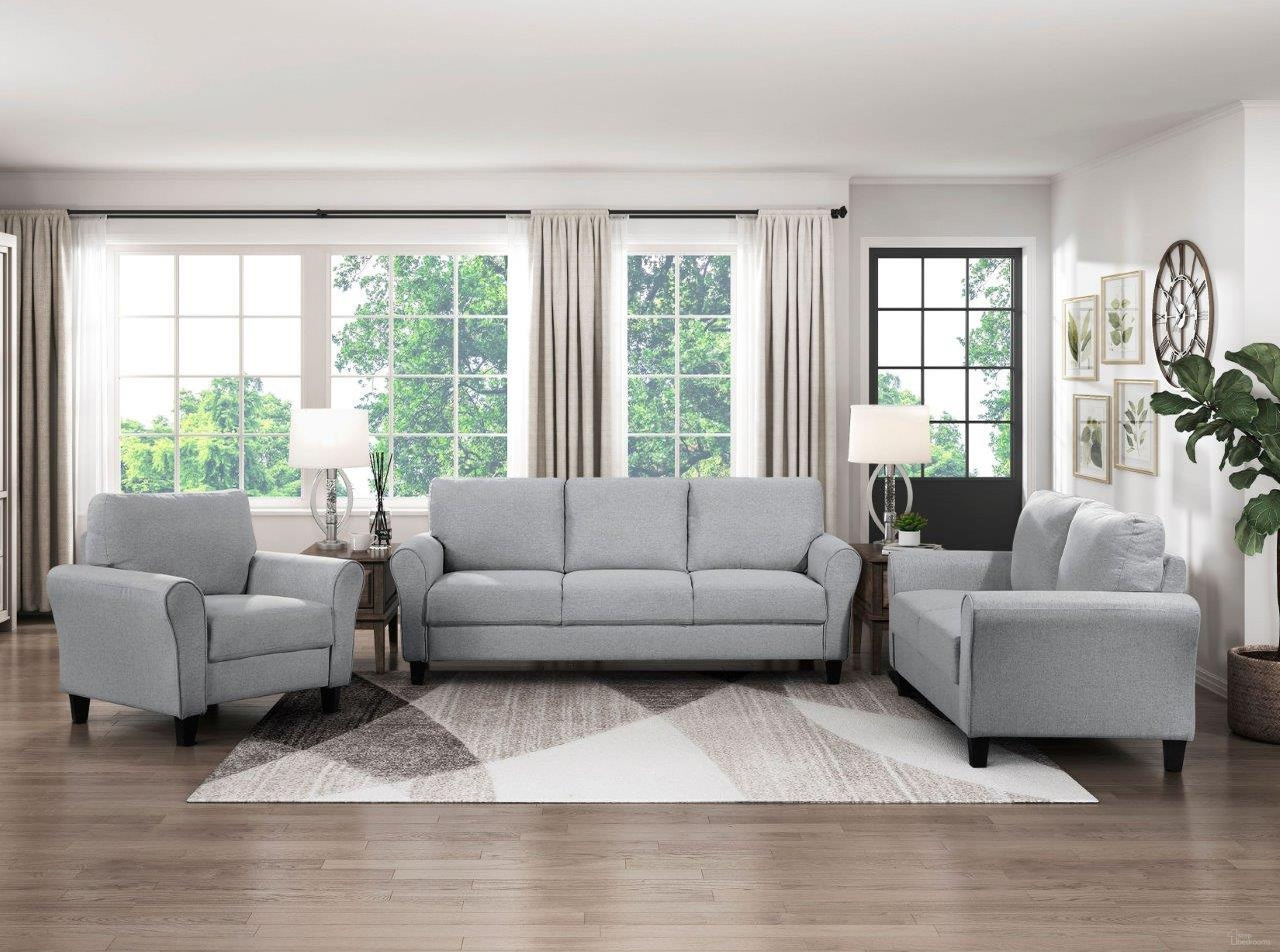 The appearance of Ellery Dark Gray Living Room Set designed by Homelegance in the transitional interior design. This gray piece of furniture was selected by 1StopBedrooms from Ellery Collection to add a touch of cosiness and style into your home. Sku: 9209DG-3;9209DG-2. Material: Polyester.