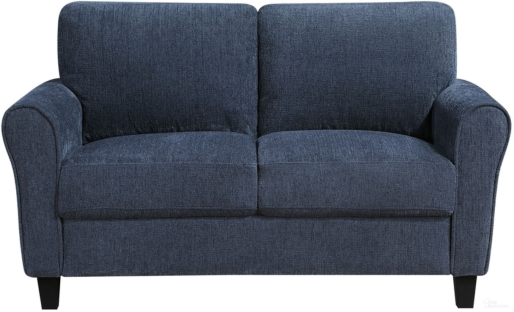 The appearance of Ellery Loveseat In Blue designed by Homelegance in the transitional interior design. This blue piece of furniture was selected by 1StopBedrooms from Ellery Collection to add a touch of cosiness and style into your home. Sku: 9209NFNV-2. Material: Chenille.