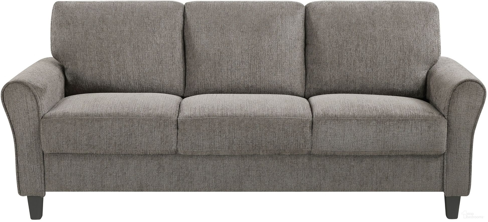 The appearance of Ellery Sofa In Gray designed by Homelegance in the transitional interior design. This gray piece of furniture was selected by 1StopBedrooms from Ellery Collection to add a touch of cosiness and style into your home. Sku: 9209NFPT-3. Material: Chenille.