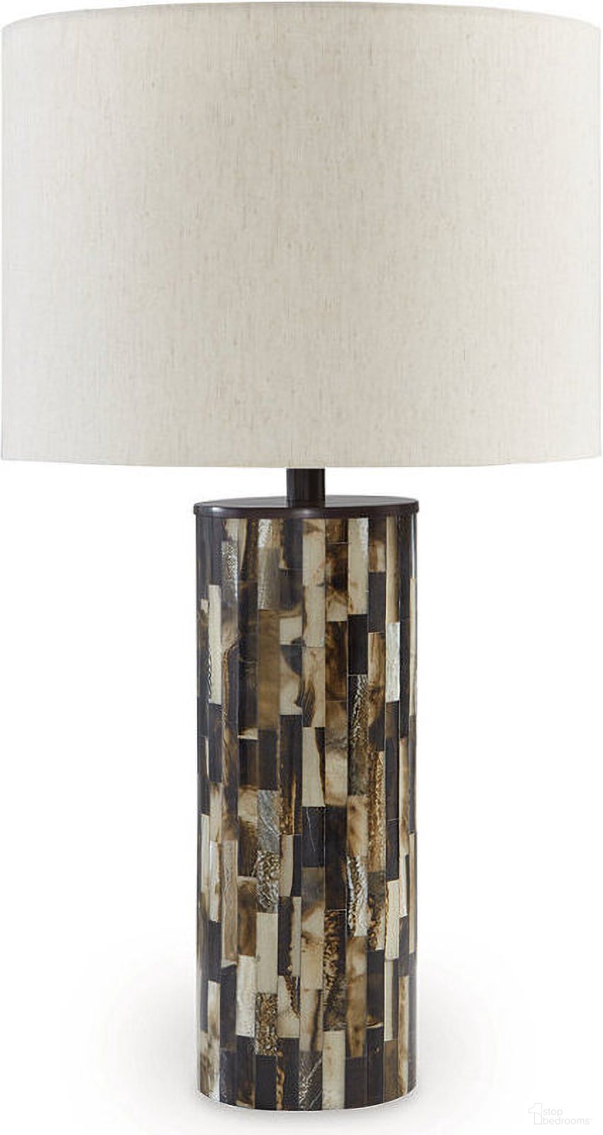 The appearance of Ellford Black And Brown And Cream Poly Table Lamp designed by Signature Design by Ashley in the modern / contemporary interior design. This black/brown/cream piece of furniture  was selected by 1StopBedrooms from Ellford Collection to add a touch of cosiness and style into your home. Sku: L235684. Material: Resin.