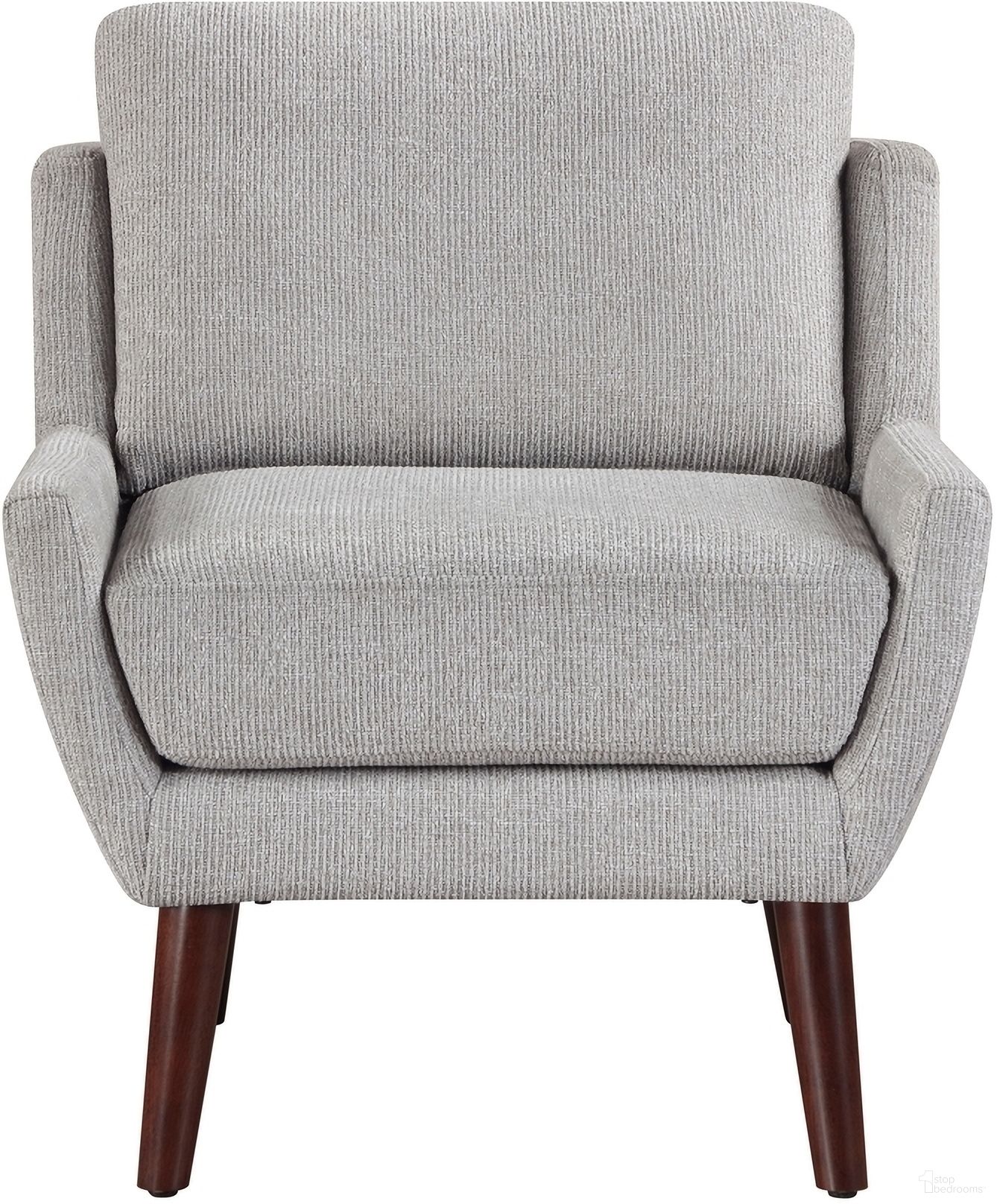 The appearance of Ellie Accent Chair In Gray designed by Homelegance in the transitional interior design. This gray piece of furniture was selected by 1StopBedrooms from Ellie Collection to add a touch of cosiness and style into your home. Sku: 1029GY-1. Material: Chenille.