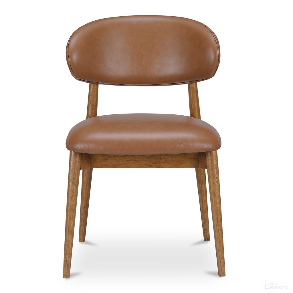 Ellie Leather Dining Chair In Brown