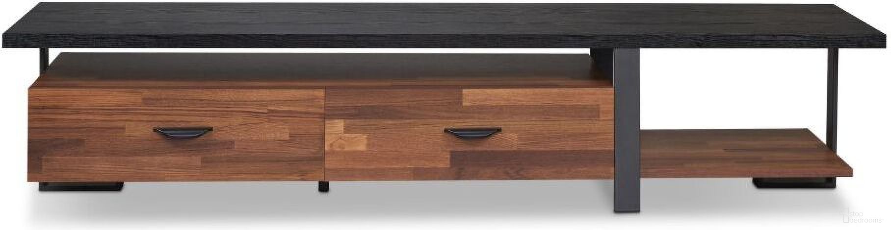 Elling Walnut and Black Tv Stand