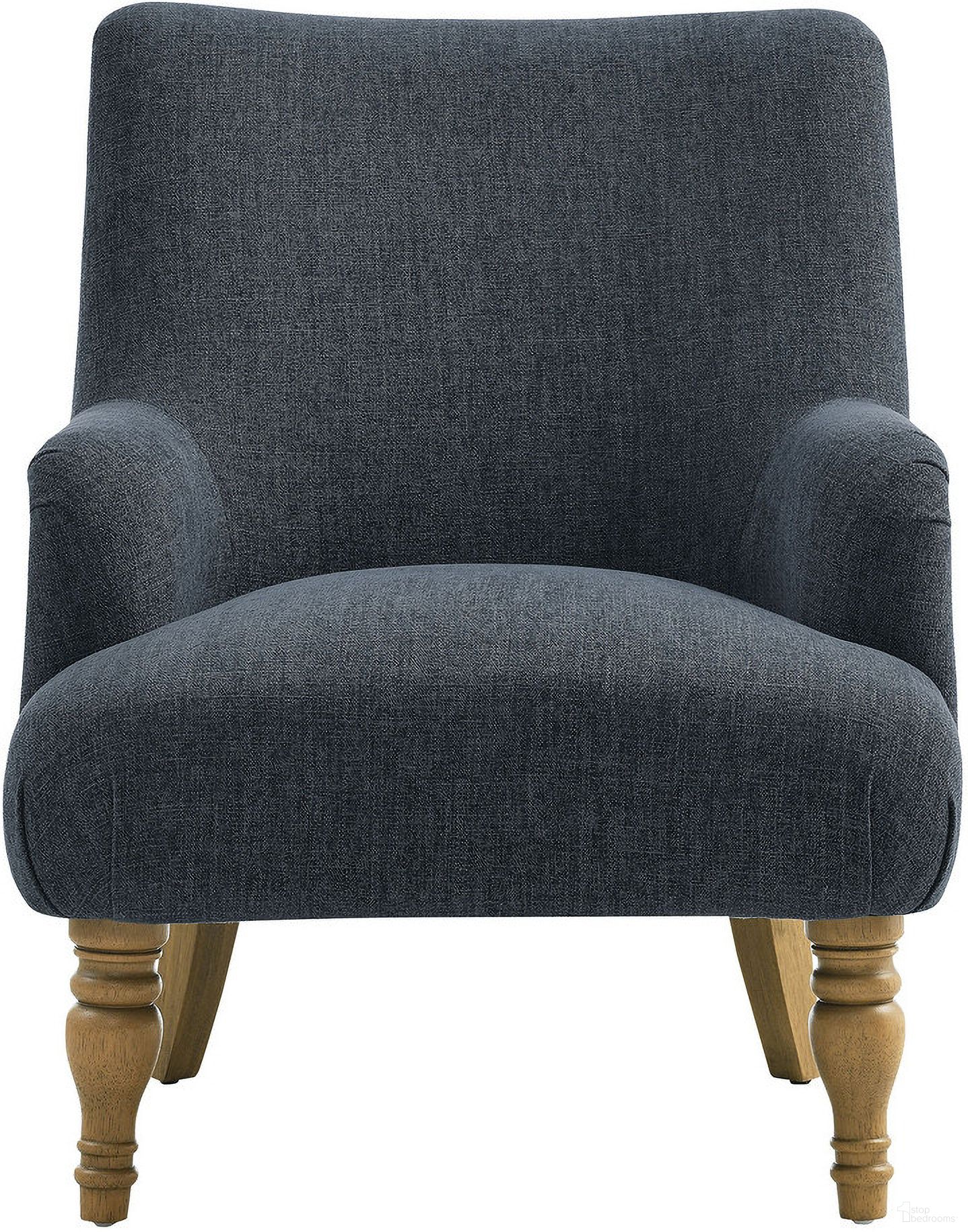 Ellington Fabric Upholstered Accent Armchair In Slate Blue