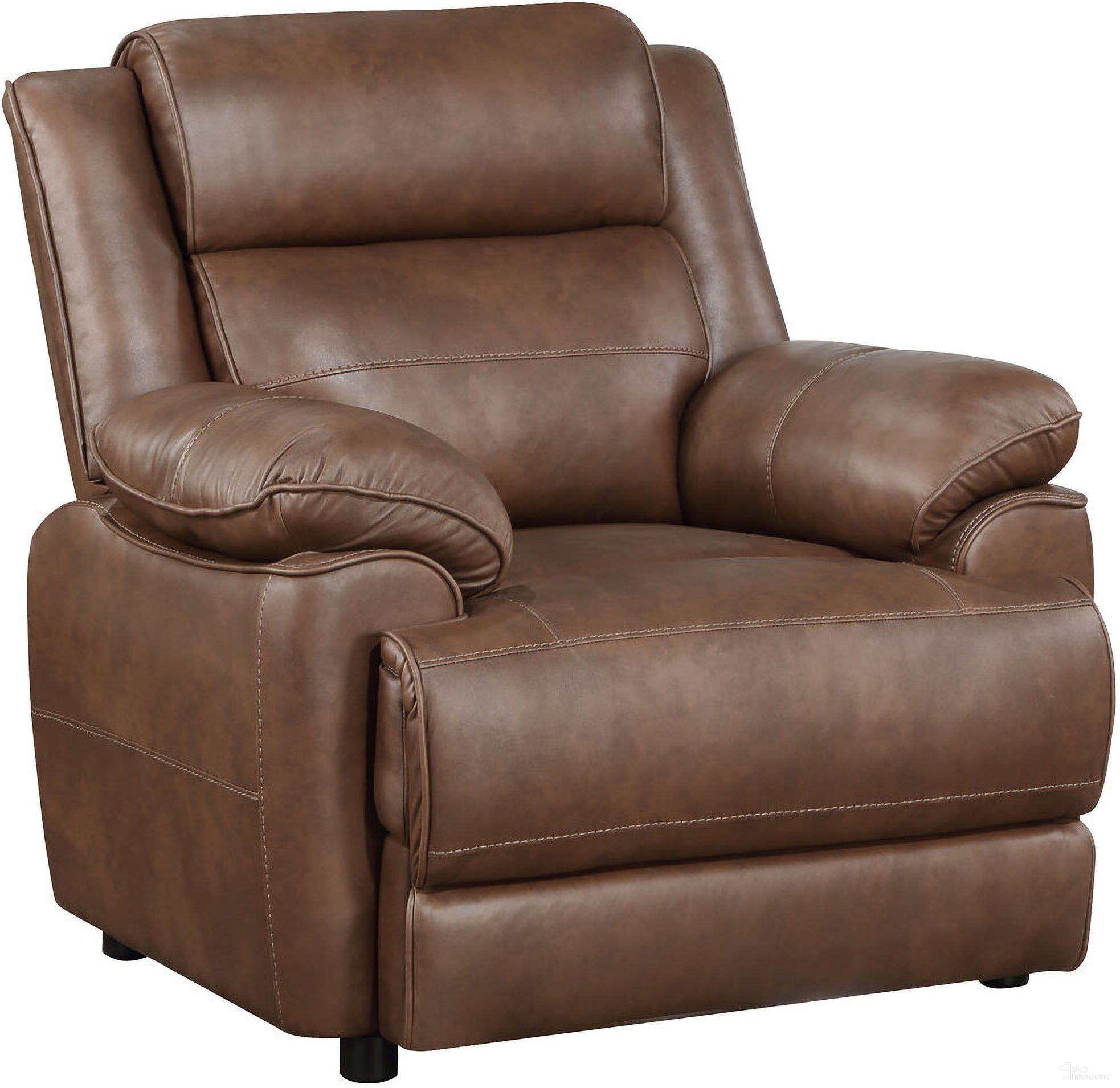 The appearance of Ellington Upholstered Padded Arm Accent Chair Dark Brown designed by Coaster in the transitional interior design. This dark brown piece of furniture was selected by 1StopBedrooms from Ellington Collection to add a touch of cosiness and style into your home. Sku: 508283. Material: Upholstered.