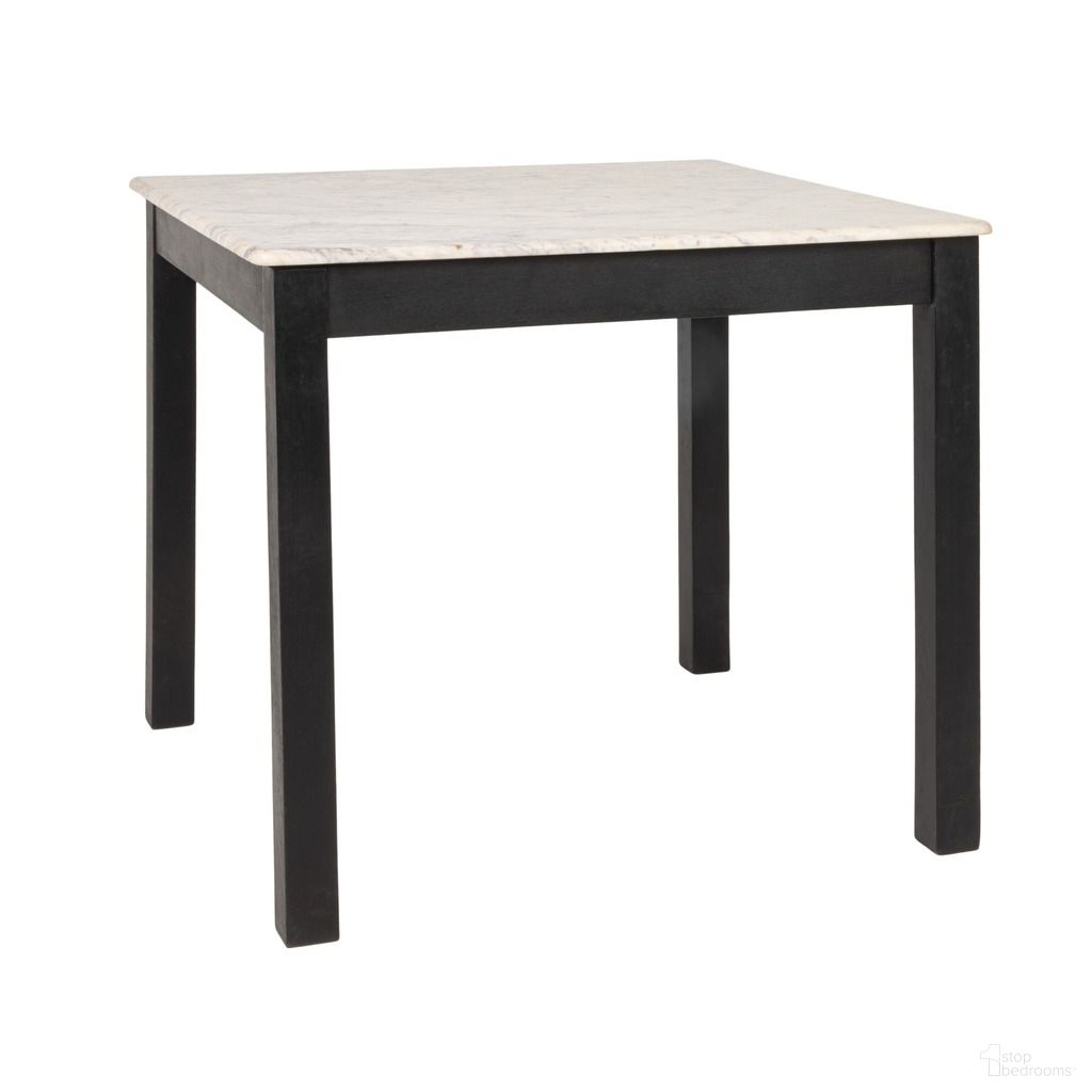 The appearance of Elliot Square Teak and Marble Dining Table In Black designed by Rowena Interiors in the traditional interior design. This black piece of furniture  was selected by 1StopBedrooms from Elliot Collection to add a touch of cosiness and style into your home. Sku: EC2084. Table Base Style: Legs. Table Top Shape: Square. Size: 35" x 35". Material: Teak Wood.