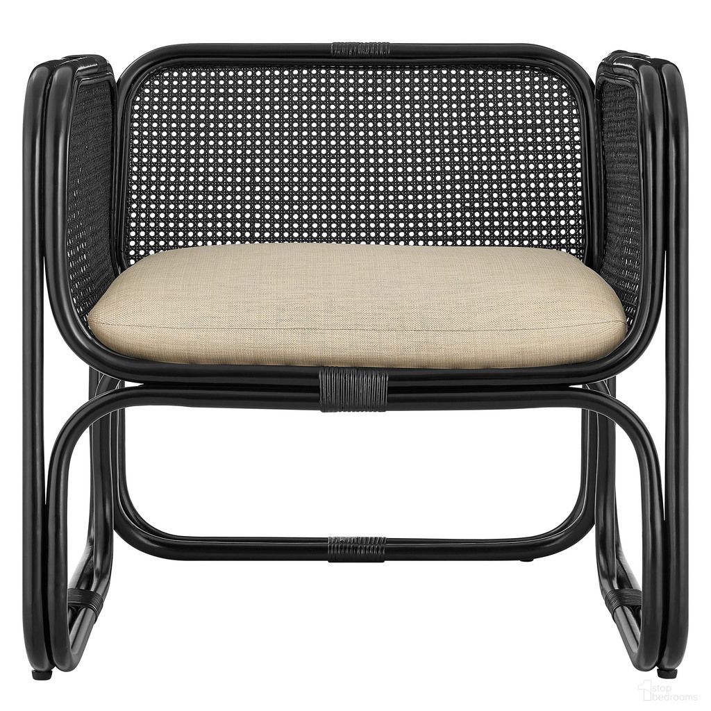 The appearance of Ellis Natural Rattan Accent Armchair In Black designed by Modway in the transitional interior design. This black piece of furniture  was selected by 1StopBedrooms from Ellis Collection to add a touch of cosiness and style into your home. Sku: EEI-7365-BLK. Material: Natural Rattan.