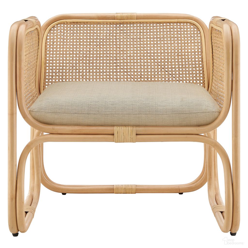 The appearance of Ellis Natural Rattan Accent Armchair In Natural designed by Modway in the transitional interior design. This natural piece of furniture was selected by 1StopBedrooms from Ellis Collection to add a touch of cosiness and style into your home. Sku: EEI-7365-NAT. Material: Natural Rattan.