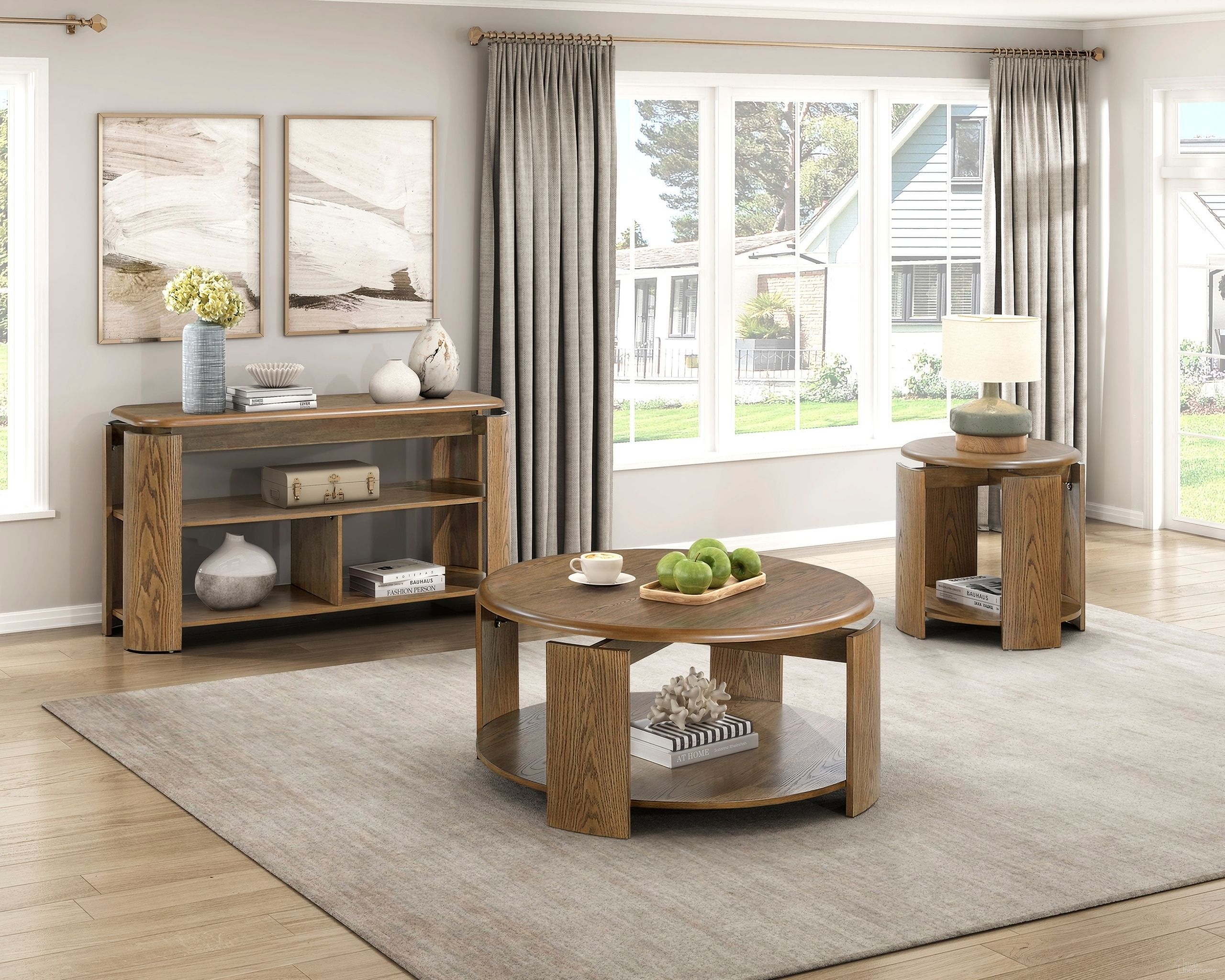The appearance of Ellis Occasional Table Set In Brown designed by Homelegance in the transitional interior design. This brown piece of furniture  was selected by 1StopBedrooms from Ellis Collection to add a touch of cosiness and style into your home. Sku: 3573-01RD;3573-04RD. Material: Wood.
