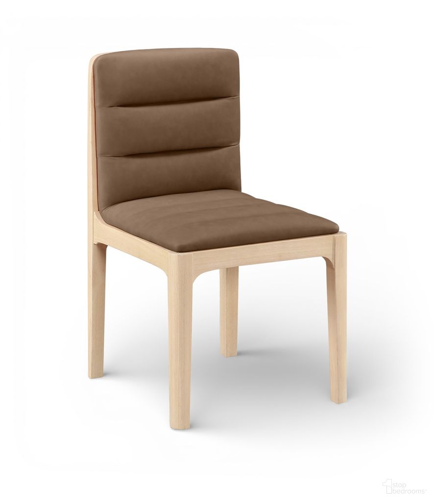 Ellis Vegan Leather Upholstered Dining Chair Set of 2 In Brown