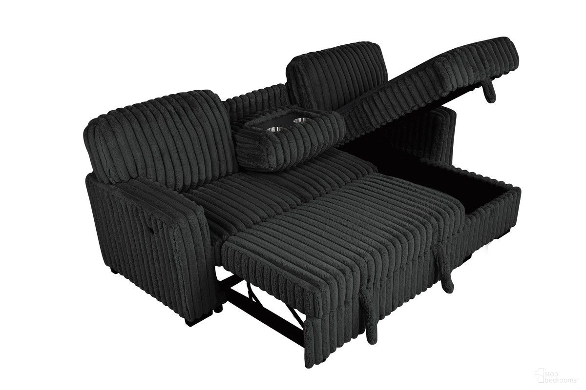 Ellison 2-Piece Corduroy Sectional in Black
