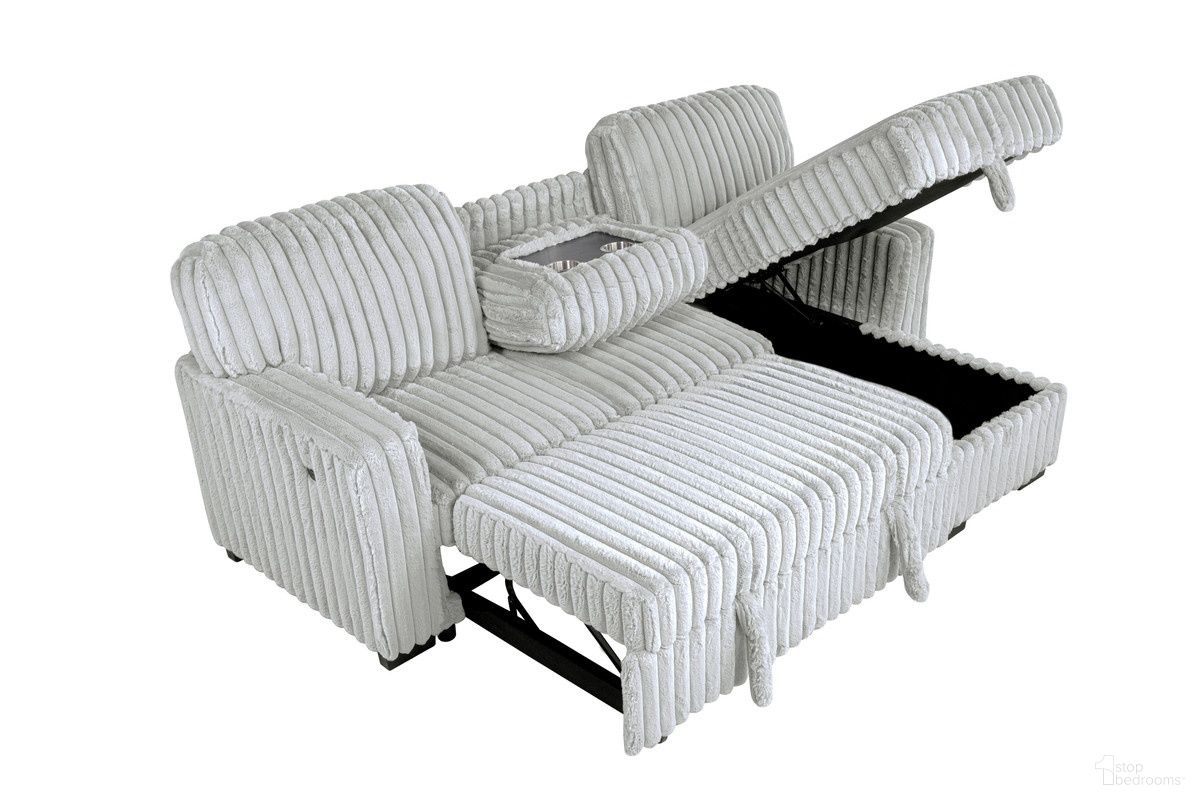 Ellison 2-Piece Corduroy Sectional in Light Gray