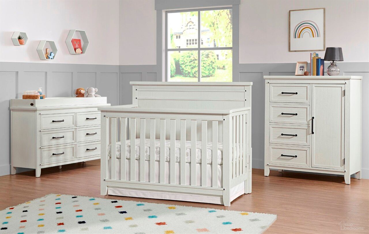 Ellison Convertible Kids Bedroom Set In Rustic White