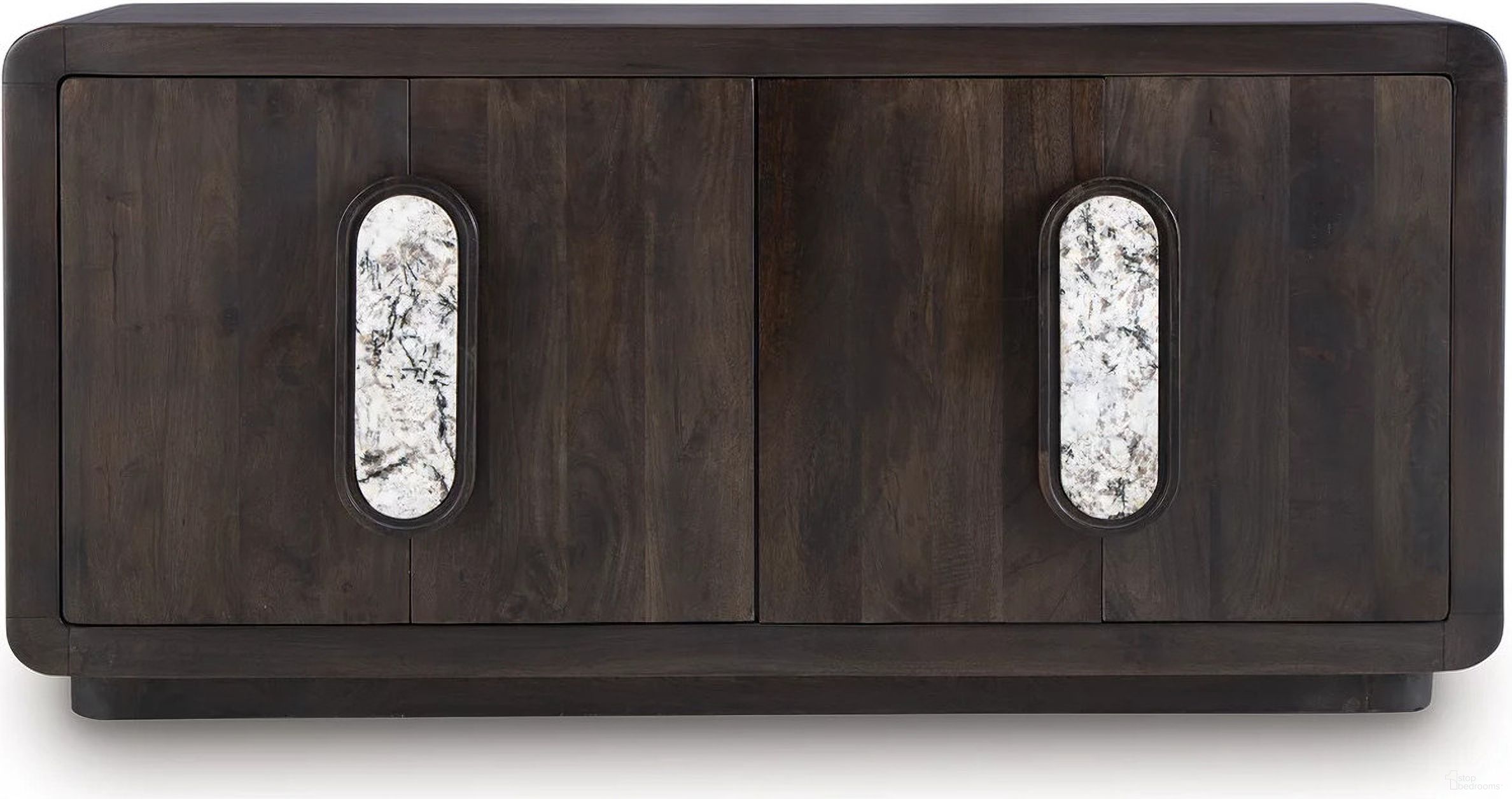 The appearance of Elliston Accent Cabinet In Espresso Brown designed by Signature Design by Ashley in the modern / contemporary interior design. This espresso brown piece of furniture was selected by 1StopBedrooms from Elliston Collection to add a touch of cosiness and style into your home. Sku: A4000683. Material: Mango Wood.