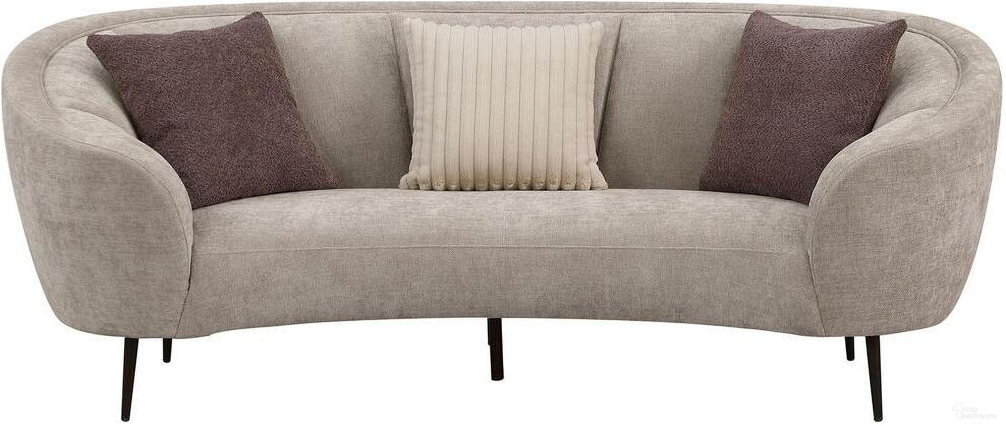 The appearance of Ellorie Upholstered Channel Back Curved Sofa In Beige designed by Coaster in the modern / contemporary interior design. This beige piece of furniture was selected by 1StopBedrooms from Ellorie Collection to add a touch of cosiness and style into your home. Sku: 504837. Material: Upholstered.