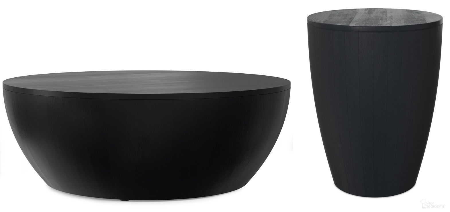 The appearance of Elmbrook Solid Mango Drum Occasional Table Set In Black designed by Simpli Home in the modern / contemporary interior design. This black piece of furniture was selected by 1StopBedrooms from Elmbrook Collection to add a touch of cosiness and style into your home. Sku: AXCELMDRT-BL;AXCELMST-BL. Material: Mango Wood.