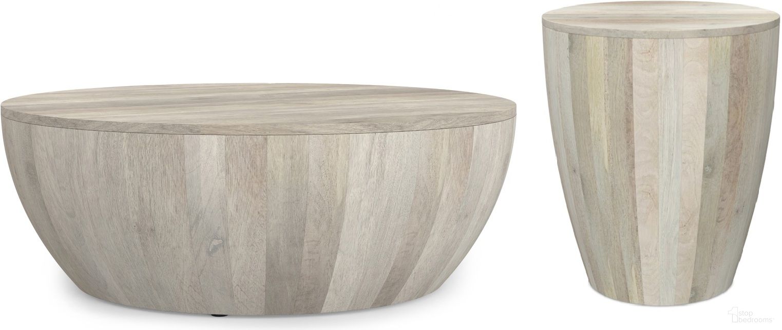 The appearance of Elmbrook Solid Mango Drum Occasional Table Set In White Wash designed by Simpli Home in the modern / contemporary interior design. This white wash piece of furniture  was selected by 1StopBedrooms from Elmbrook Collection to add a touch of cosiness and style into your home. Sku: AXCELMDRT-WW;AXCELMST-WW. Material: Mango Wood.