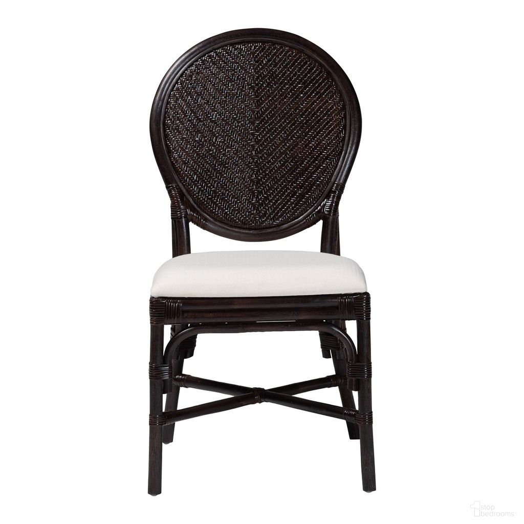 The appearance of Elmer Handwoven Wicker Natural Rattan Dining Chair with Cushioned Seat In White and Espresso designed by Baxton Studio in the bohemian interior design. This white/espresso piece of furniture was selected by 1StopBedrooms from Elmer Collection to add a touch of cosiness and style into your home. Sku: Elmer-Coffee Bean Rattan-White Cushion-DC. Material: Foam. Chair Type: Side Chair.