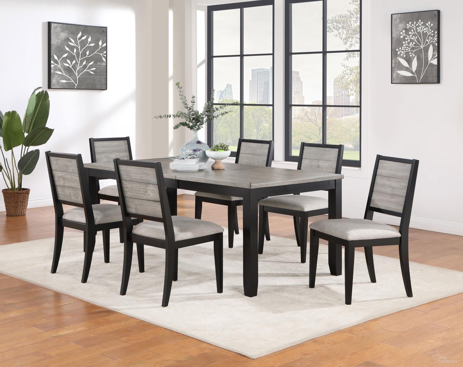 The appearance of Elodie Dining Room Set In Grey and Black designed by Coaster in the country / farmhouse interior design. This black piece of furniture was selected by 1StopBedrooms from Elodie Collection to add a touch of cosiness and style into your home. Sku: 121221;121222;121222;121222;121222. Table Base Style: Legs. Material: Wood. Table Top Shape: Rectangular. Size: 38" x 78".