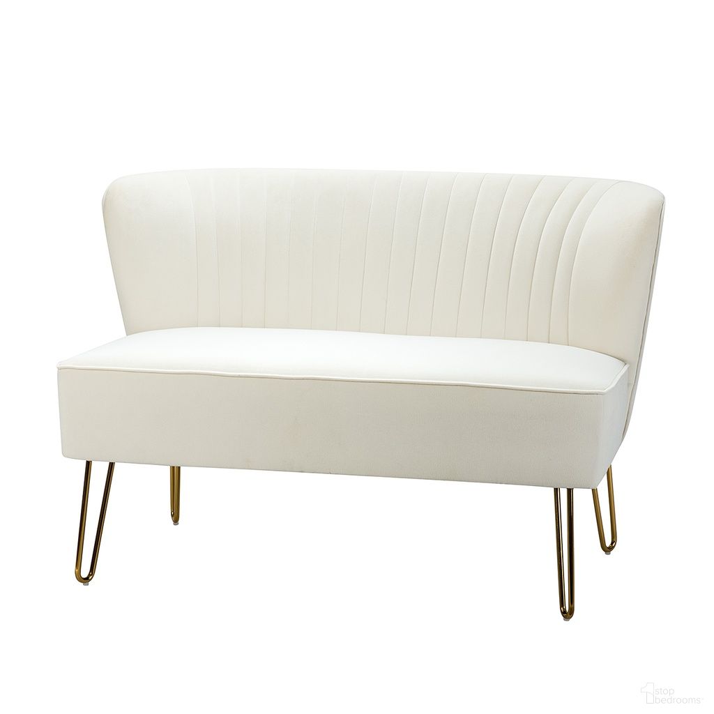 The appearance of Eloisa Loveseat In Ivory designed by Karat Home in the modern / contemporary interior design. This ivory piece of furniture was selected by 1StopBedrooms from Eloisa Collection to add a touch of cosiness and style into your home. Sku: SFM0327-IVORY. Material: Velvet.
