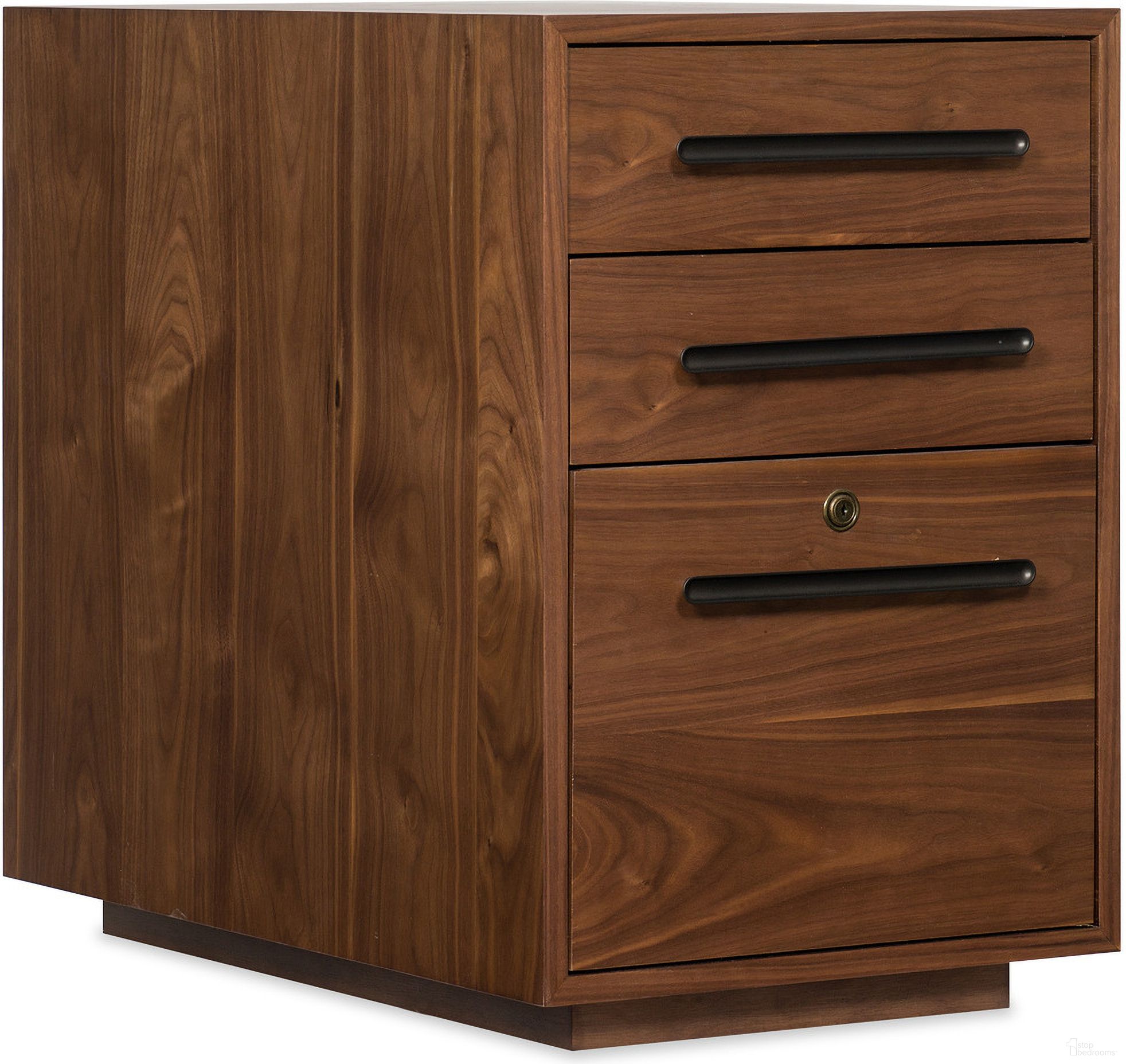 The appearance of Elon Medium Wood Desk Pedestal designed by Hooker in the transitional interior design. This medium wood piece of furniture was selected by 1StopBedrooms from Elon Collection to add a touch of cosiness and style into your home. Sku: 1650-10246-MWD. Material: Walnut Veneer.