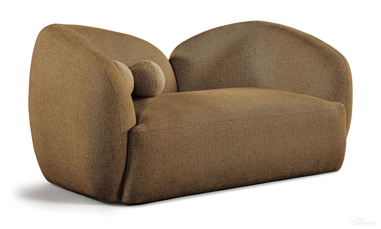 The appearance of Elowen 68 Inch Fabric Upholstered Loveseat In Brown designed by Meridian in the modern / contemporary interior design. This brown piece of furniture was selected by 1StopBedrooms from Elowen Collection to add a touch of cosiness and style into your home. Sku: 107Brown-L. Material: Eucalyptus.