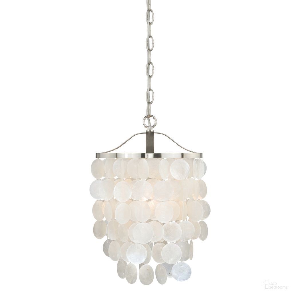 The appearance of Elsa 10.5 Inch Pendant In Satin Nickel designed by Vaxcel in the glam interior design. This satin nickel piece of furniture was selected by 1StopBedrooms from Elsa Collection to add a touch of cosiness and style into your home. Sku: P0138. Material: Steel.