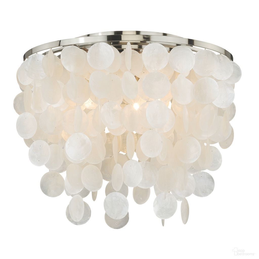 The appearance of Elsa 13.5 Inch Flush Mount Ceiling Light In Satin Nickel designed by Vaxcel in the glam interior design. This satin nickel piece of furniture  was selected by 1StopBedrooms from Elsa Collection to add a touch of cosiness and style into your home. Sku: C0079. Material: Steel.