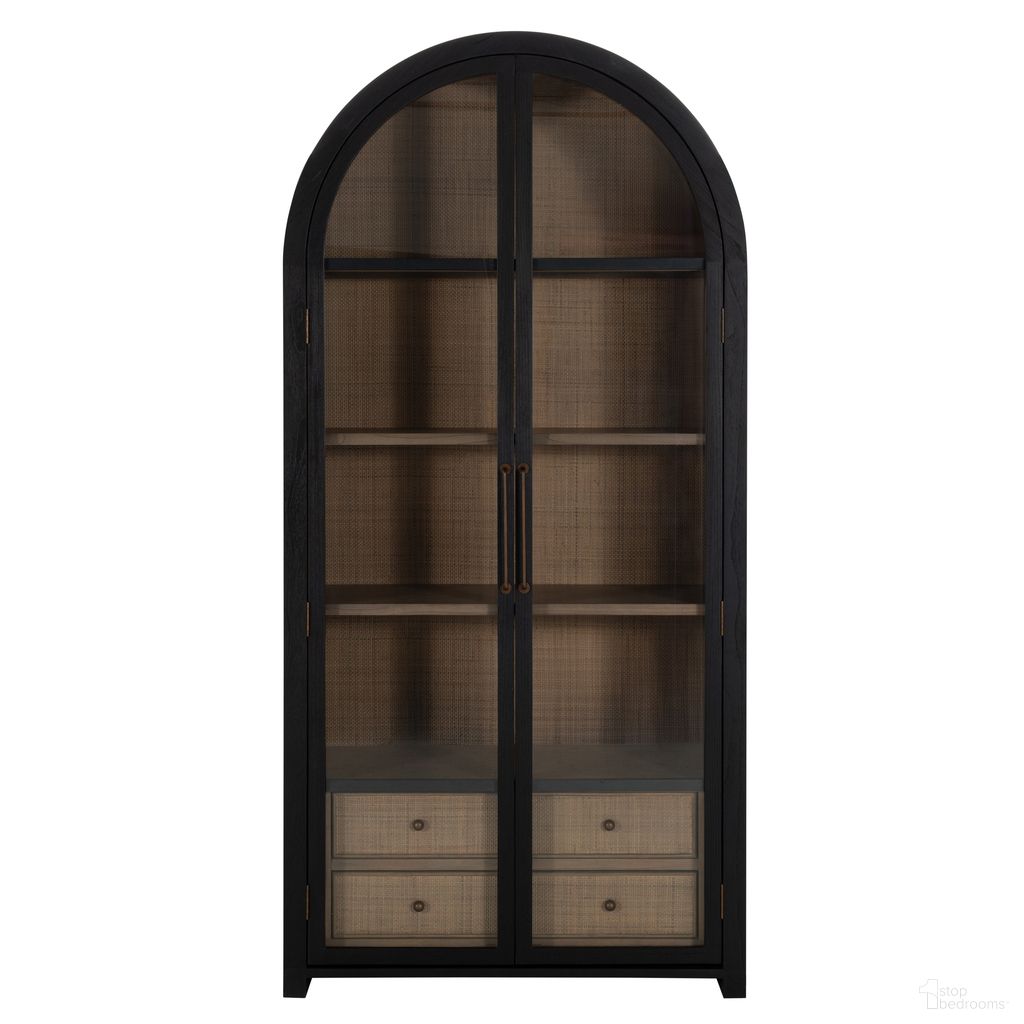 The appearance of Elsa Cabinet In Antique Bronze and Brushed Black designed by Gabby in the transitional interior design. This antique bronze/brushed black piece of furniture  was selected by 1StopBedrooms from Elsa Collection to add a touch of cosiness and style into your home. Sku: SCH-175587. Material: Mindi Veneer.